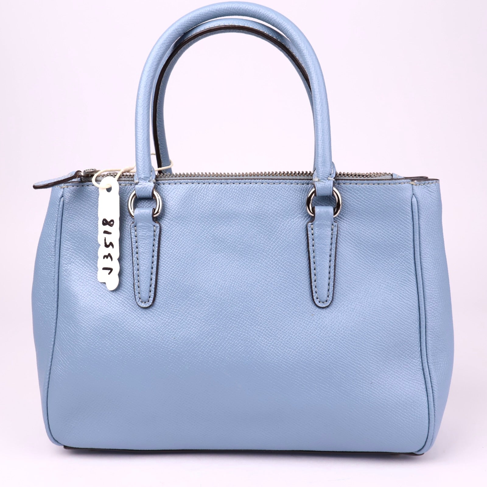 J3518 Coach Blue Leather Mini Surrey Carryall Tote- Pre Owned
