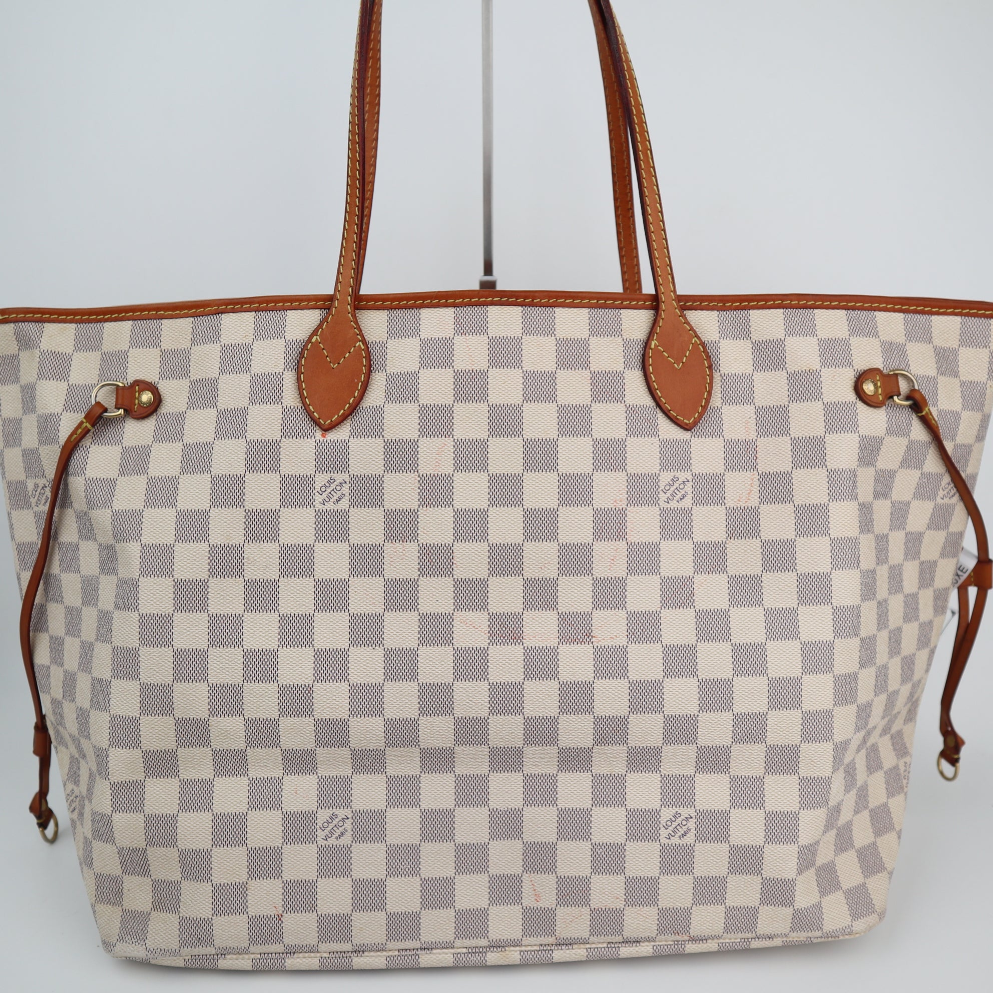 Louis Vuitton Damier Azur Neverfull GM Tote Bag C1822 | Pre-Owned Very Good Brown Damier Azur Canvas