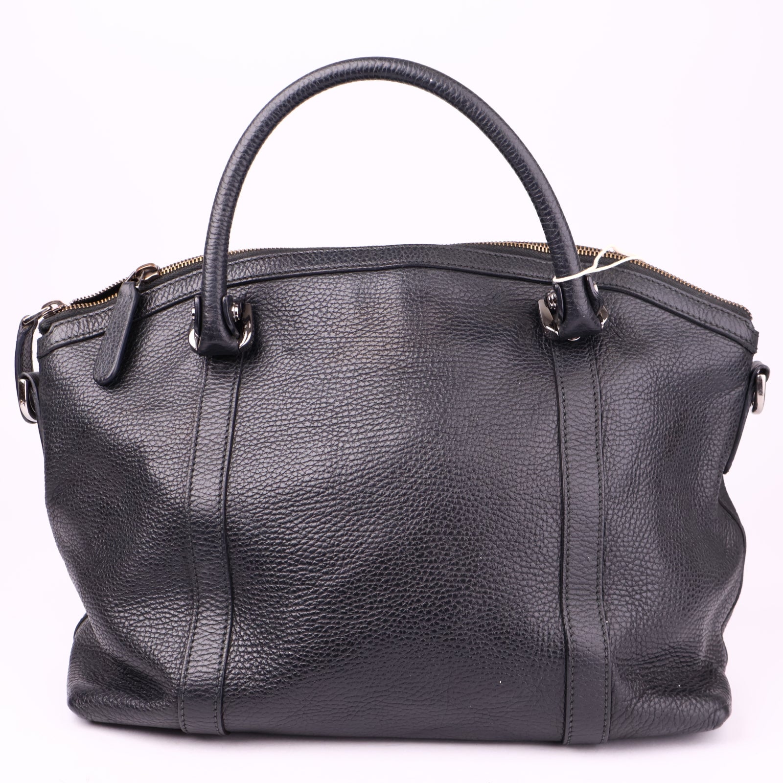 J3514 Gucci Dark Brown Leather GG Charm Dome Satchel- Pre Owned