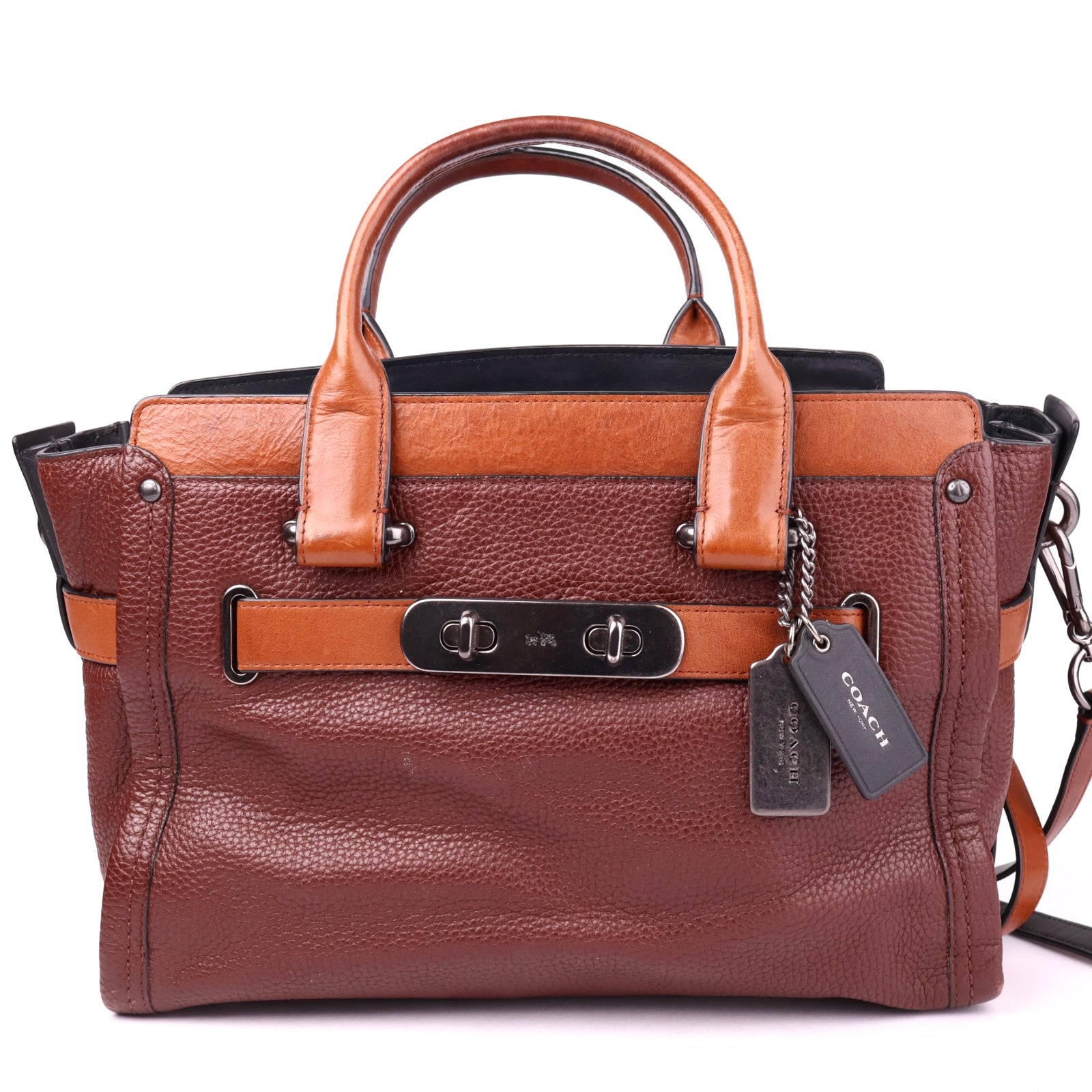 J3517 Coach Leather Signoria Brown Handle Bags- Pre Owned