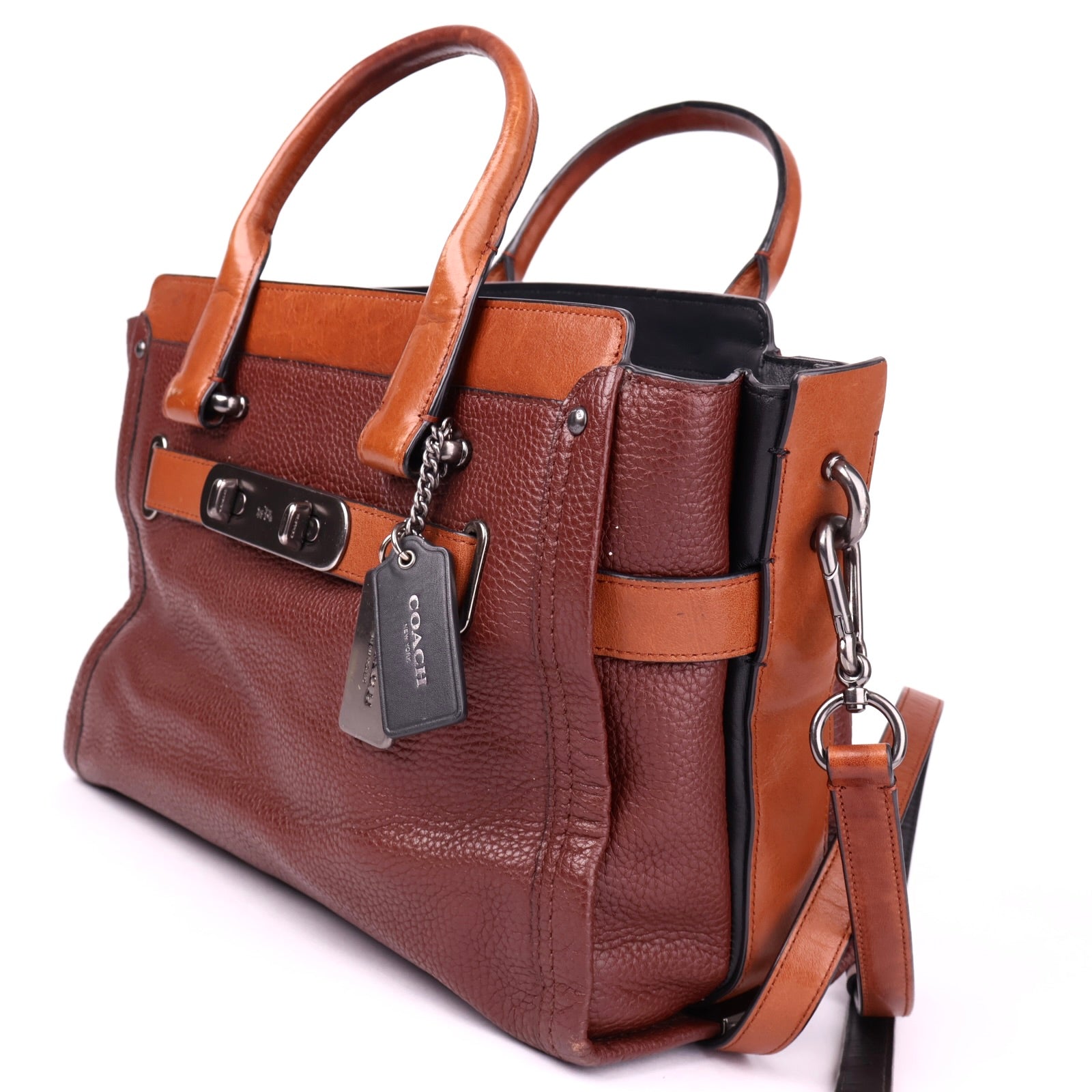 J3517 Coach Leather Signoria Brown Handle Bags- Pre Owned
