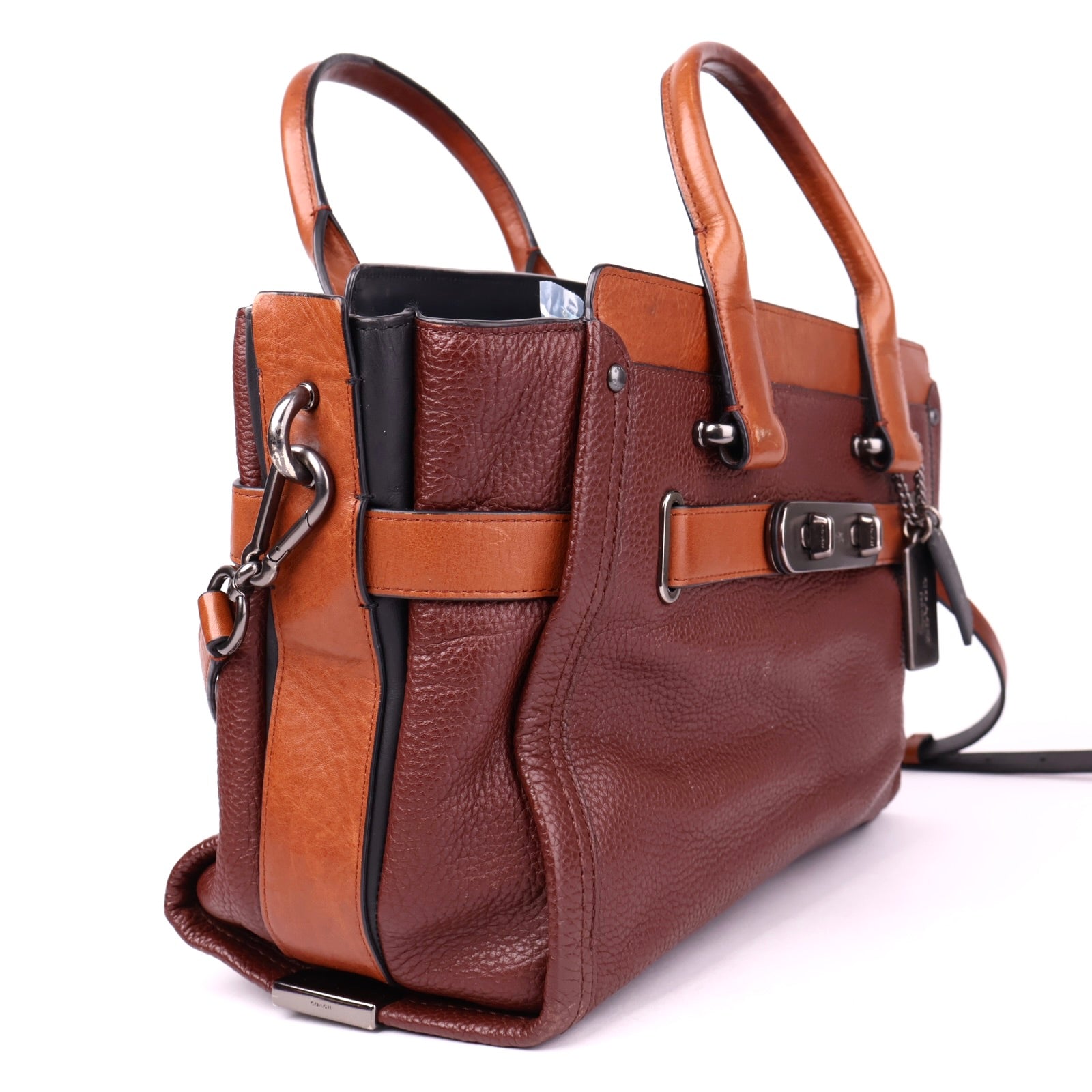 J3517 Coach Leather Signoria Brown Handle Bags- Pre Owned