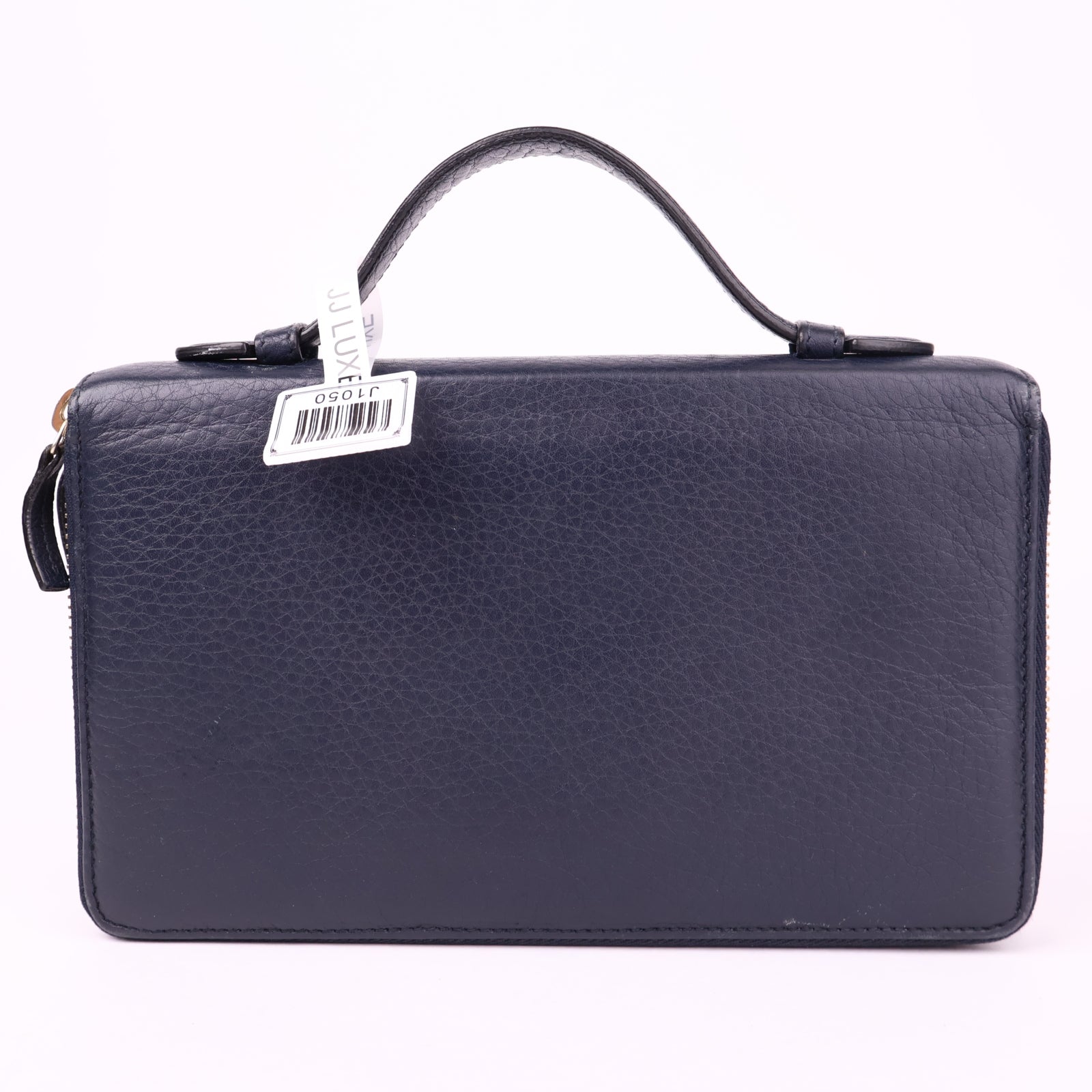 J1050 Gucci Black Pebbled Leather Soho Travel Document Case- Pre Owned