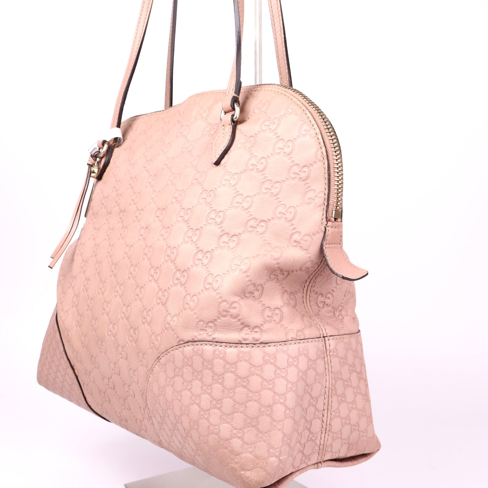 J1053 Gucci Womens Dome Bag Pink Medium Leather- Pre Owned