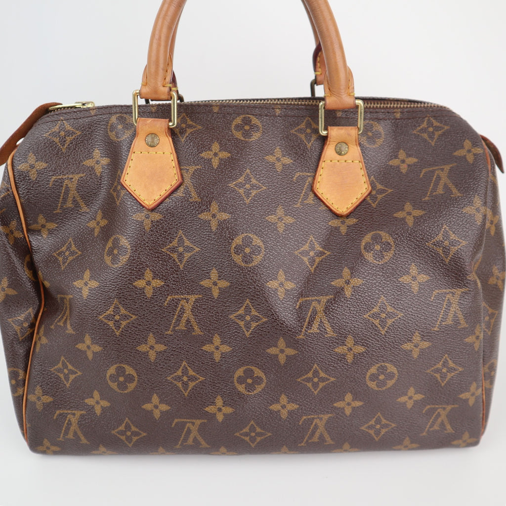 Louis Vuitton Monogram Canvas Speedy 30 Top Handle Bag C1829 | Pre-Owned Very Good Brown Monogram Canvas