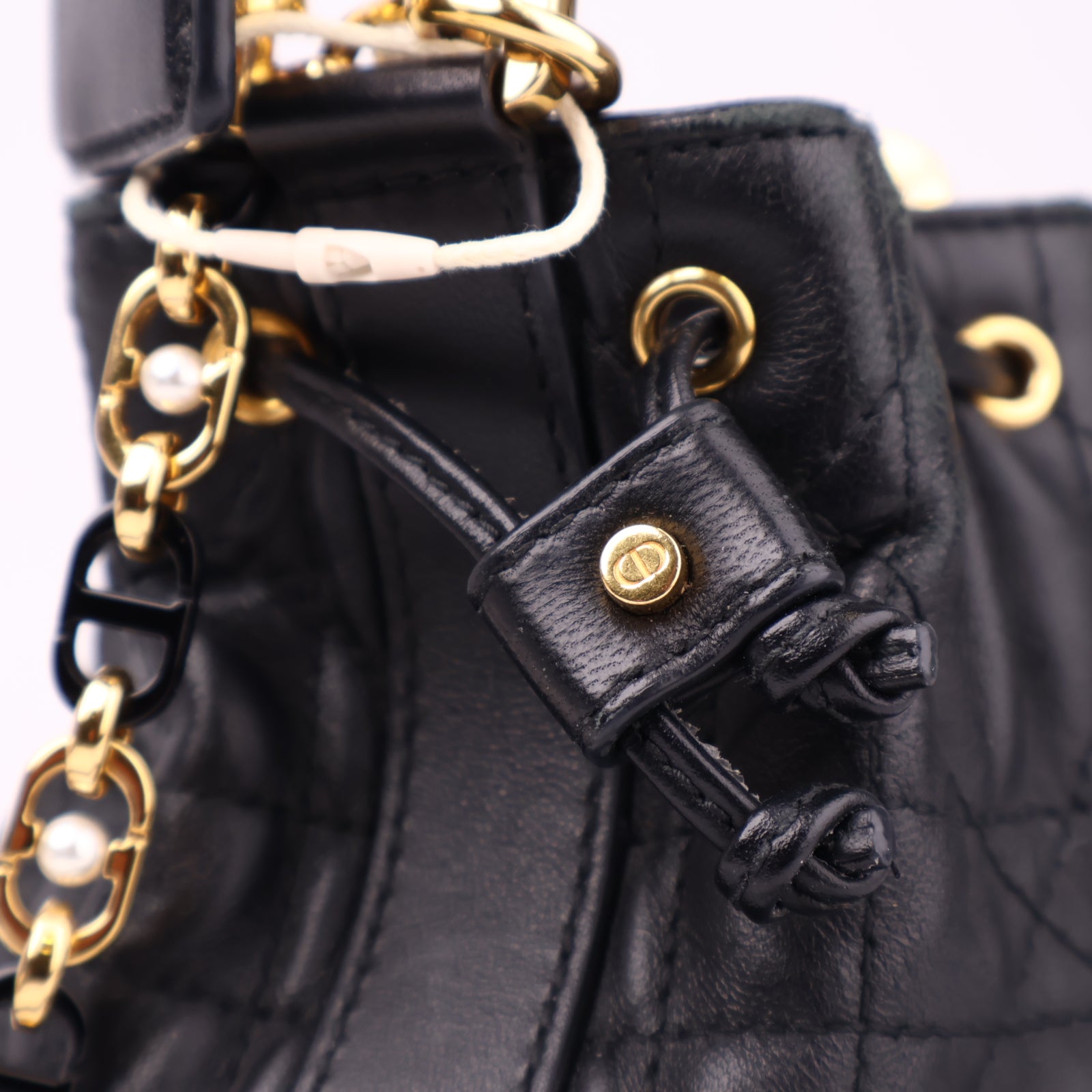 J3523 Christian Dior Leather Dioriviera Jolie Bucket Bag - Pre Owned