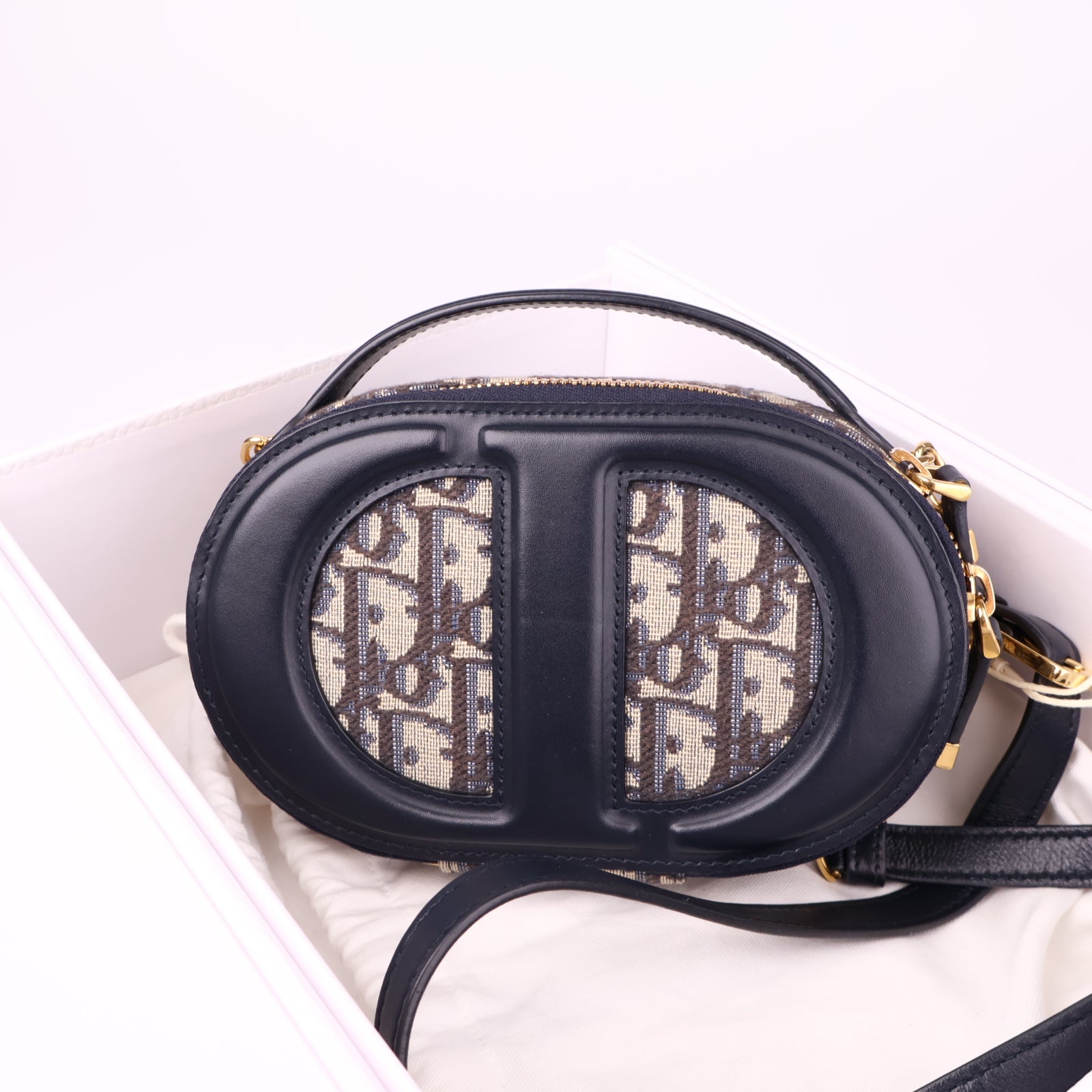 J3522 Dior CD Signature Oval Camera Bag- Pre Owned