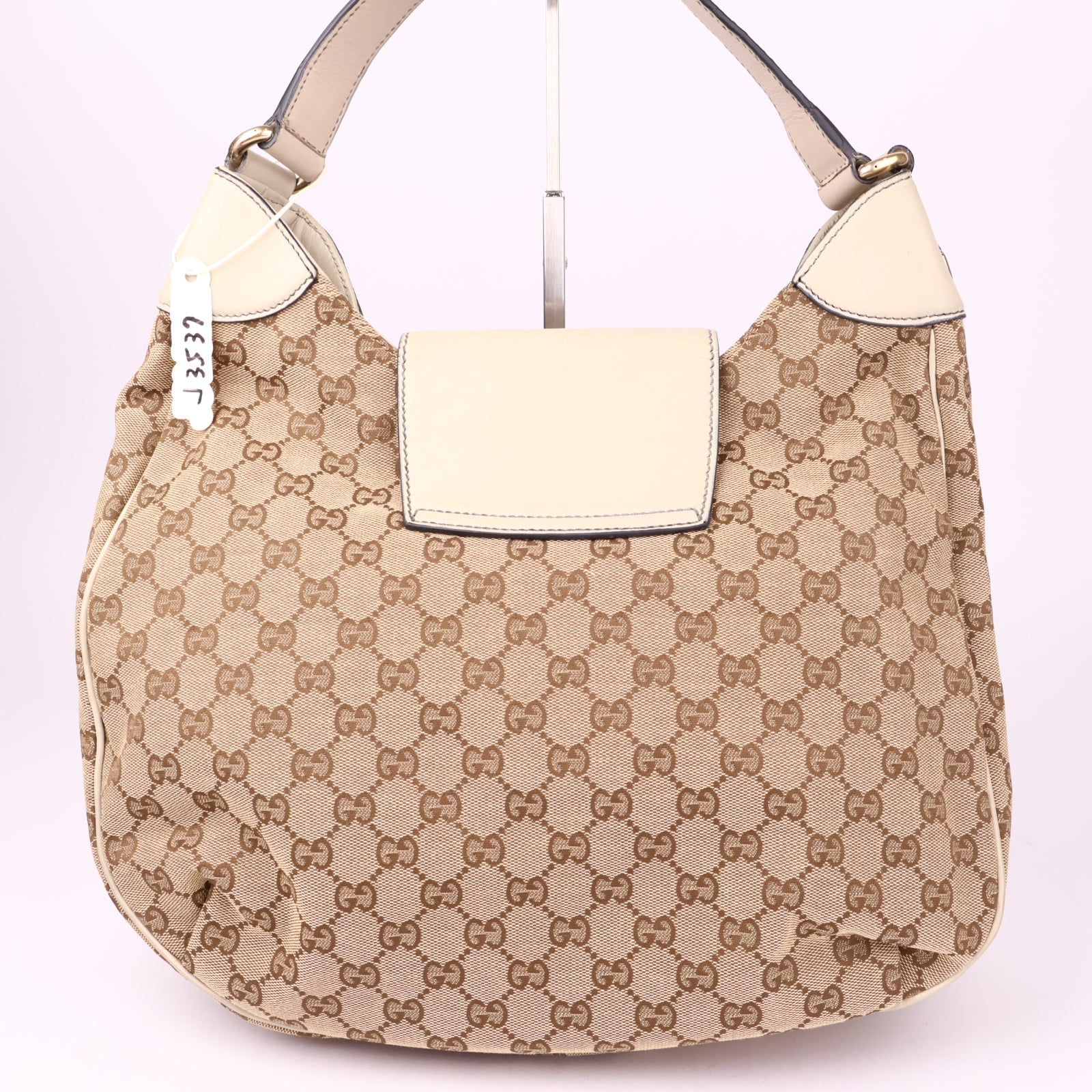 J3537 Gucci GG Canvas Emily Medium Neutrals Hobos- Pre Owned