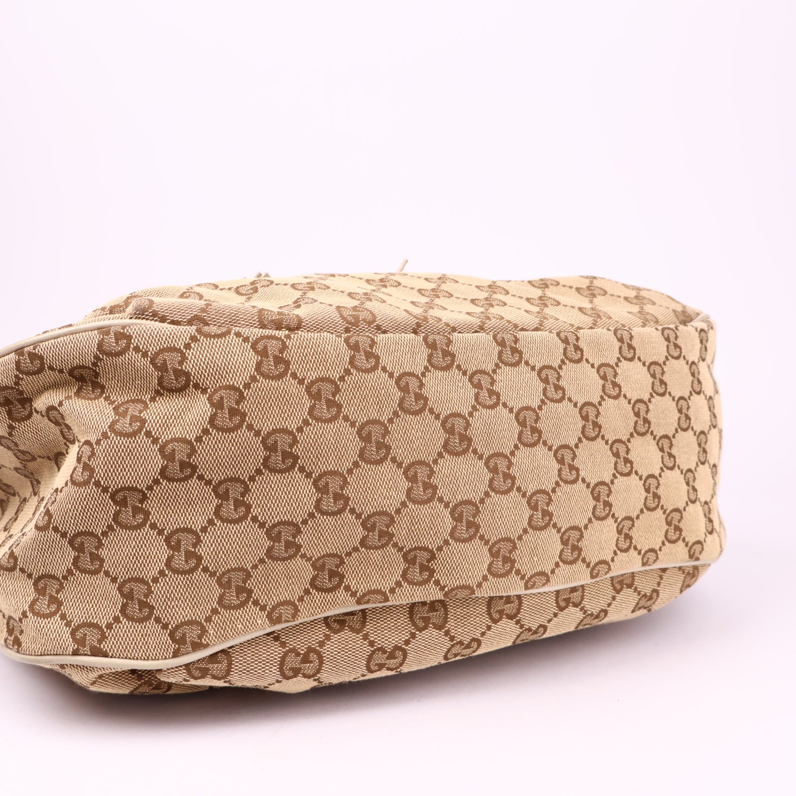 J3537 Gucci GG Canvas Emily Medium Neutrals Hobos- Pre Owned