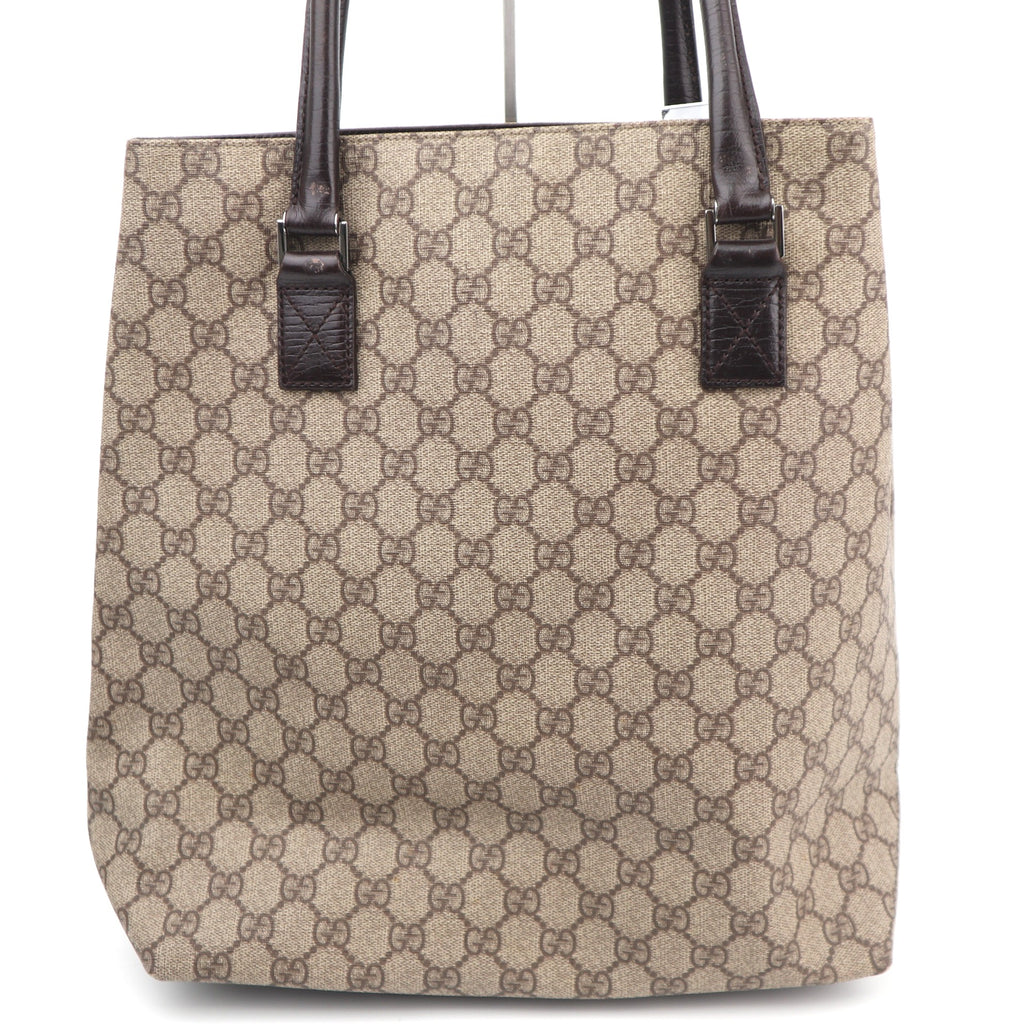 C2787 Gucci Tote Bag GG Supreme Tote | Pre-Owned Excellent Brown Canvas/GG Supreme