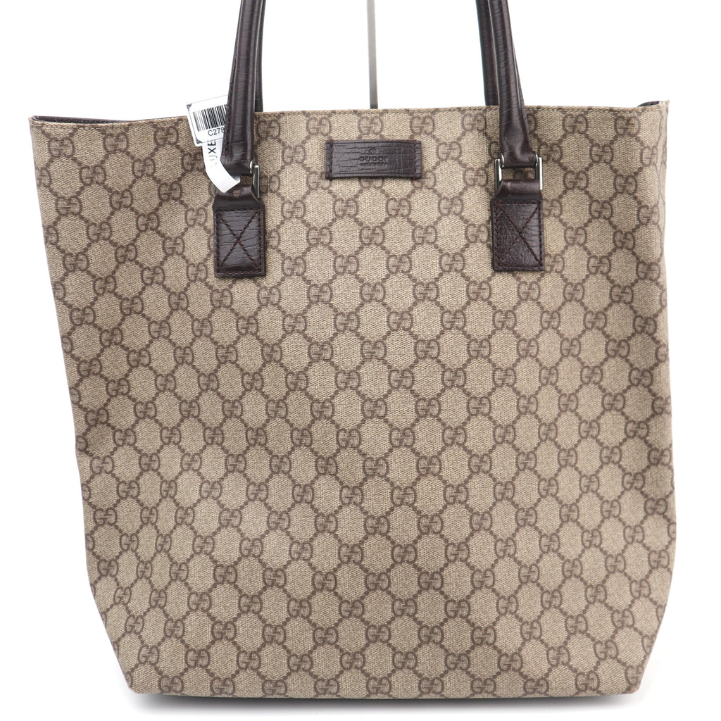 C2787 Gucci Tote Bag GG Supreme Tote | Pre-Owned Excellent Brown Canvas/GG Supreme