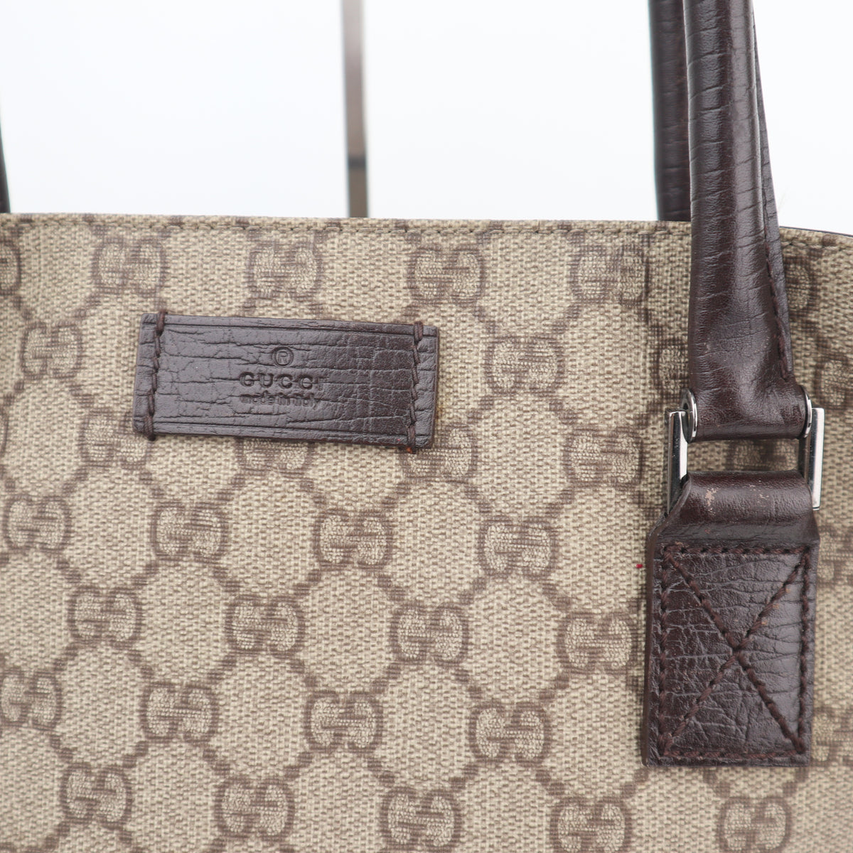 C2787 Gucci Tote Bag GG Supreme Tote | Pre-Owned Excellent Brown Canvas/GG Supreme