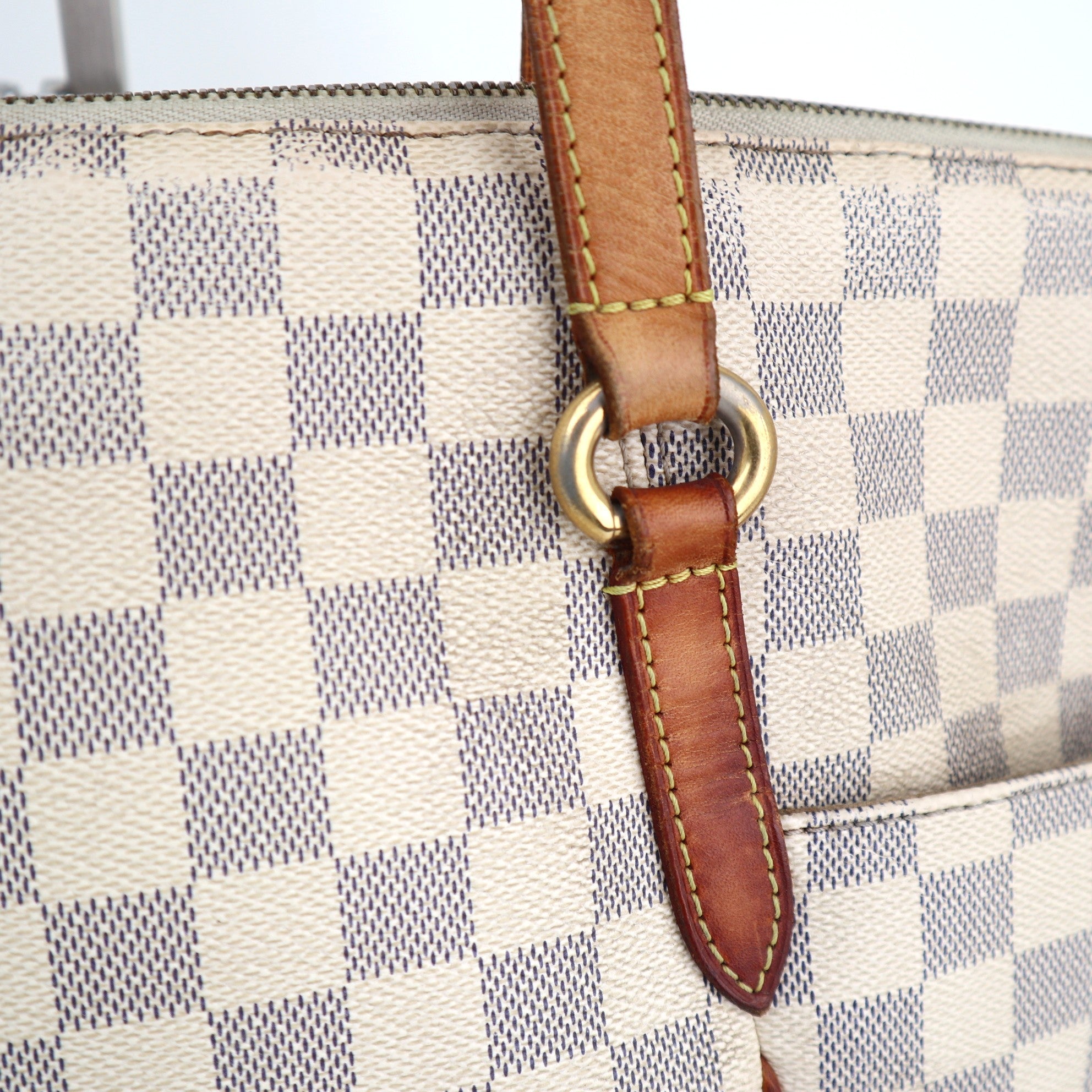 Louis Vuitton Damier Azur Totally  MM Shoulder Bag C1833 | Pre-Owned Very Good Brown Damier Canvas