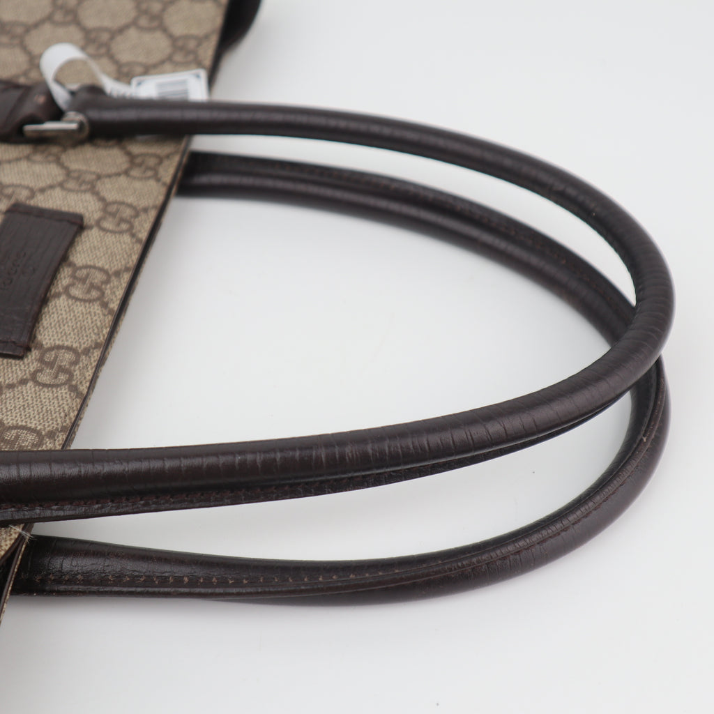 C2787 Gucci Tote Bag GG Supreme Tote | Pre-Owned Excellent Brown Canvas/GG Supreme