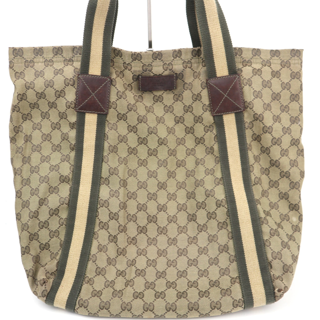 C2788 Gucci Tote Bag Gucci GG Canvas Web | Pre-Owned Very Good Brown Canvas/GG