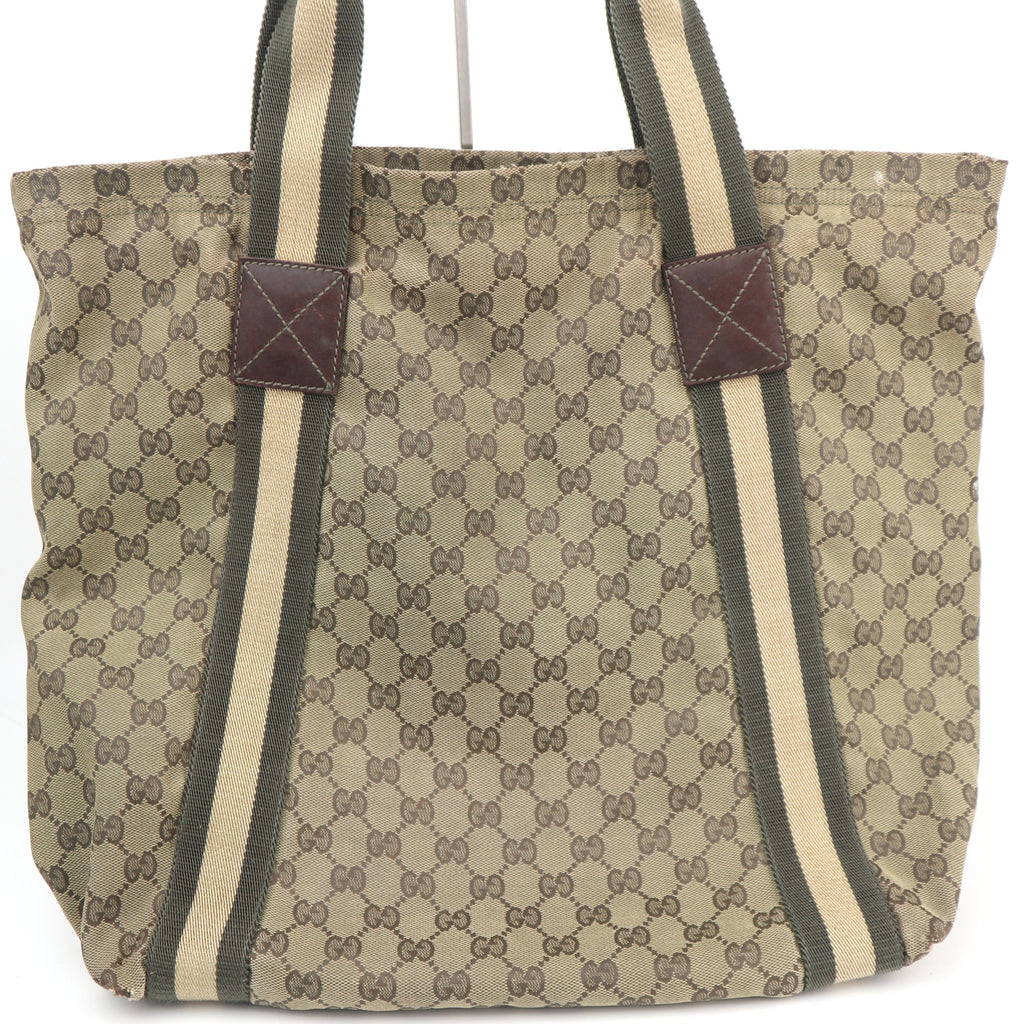 C2788 Gucci Tote Bag Gucci GG Canvas Web | Pre-Owned Very Good Brown Canvas/GG