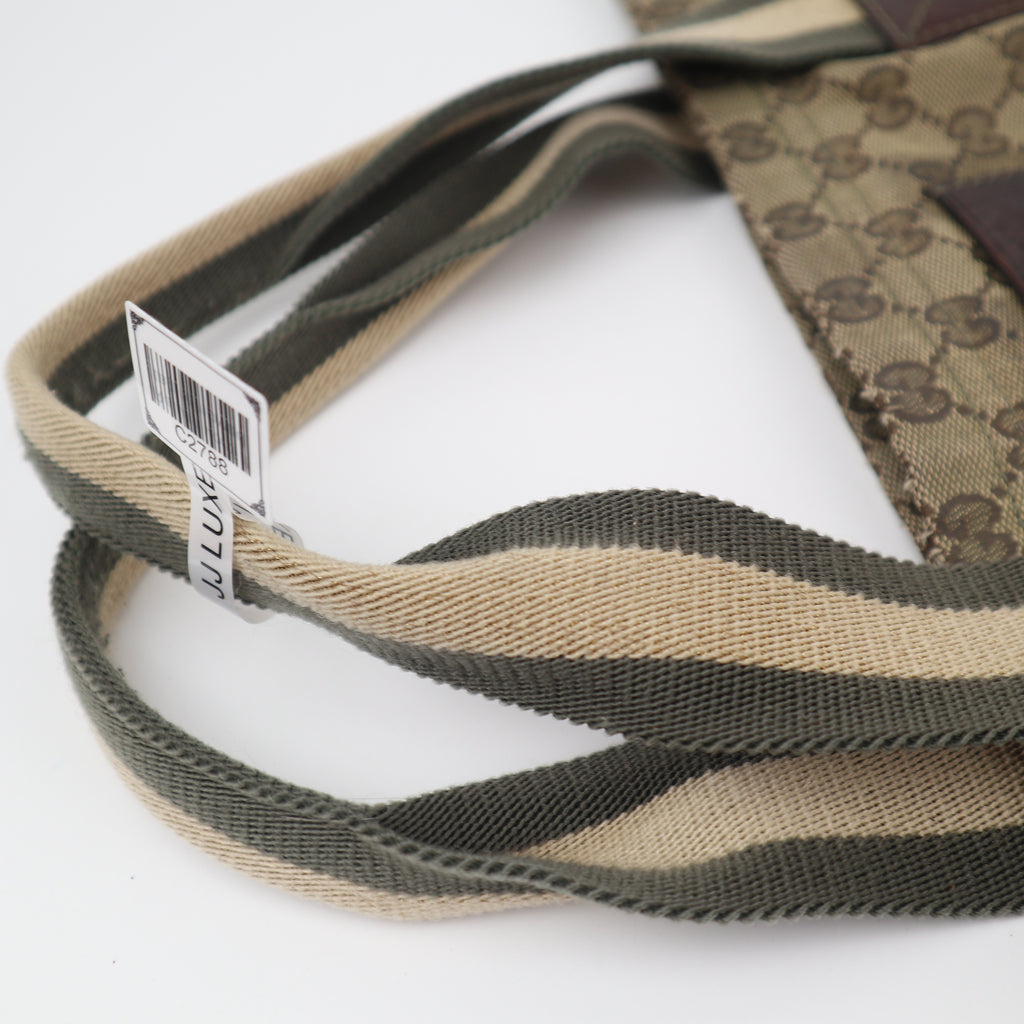 C2788 Gucci Tote Bag Gucci GG Canvas Web | Pre-Owned Very Good Brown Canvas/GG