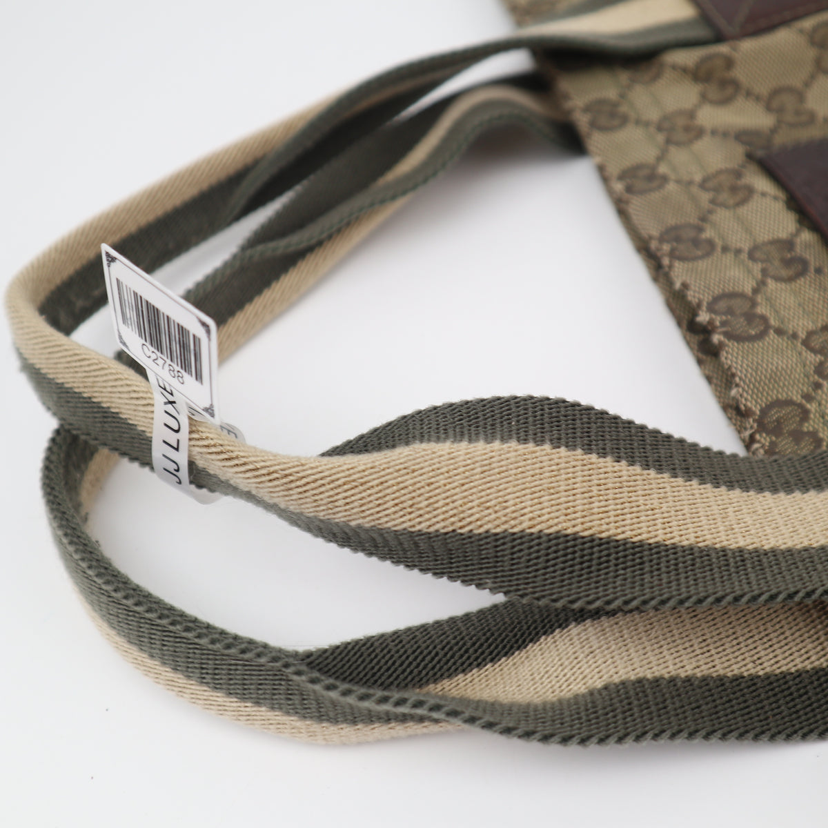 C2788 Gucci Tote Bag Gucci GG Canvas Web | Pre-Owned Very Good Brown Canvas/GG