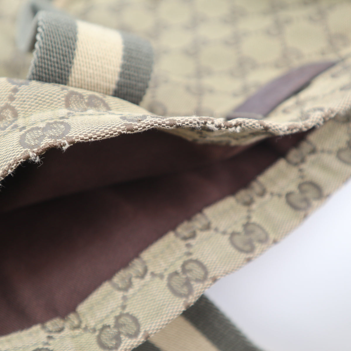 C2788 Gucci Tote Bag Gucci GG Canvas Web | Pre-Owned Very Good Brown Canvas/GG