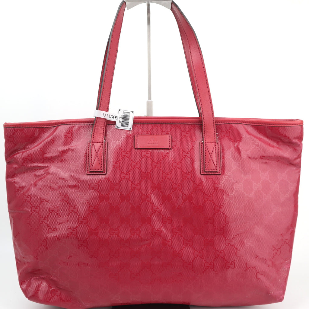 C2790 Gucci Tote Bag GG Imprimé PVC Medium Red | Pre-Owned Very Good Red Coated PVC/GG, GG Imprimé