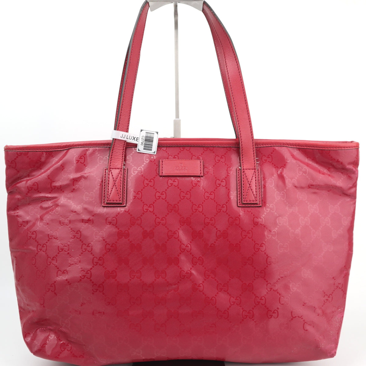 C2790 Gucci Tote Bag GG Imprimé PVC Medium Red | Pre-Owned Very Good Red Coated PVC/GG, GG Imprimé