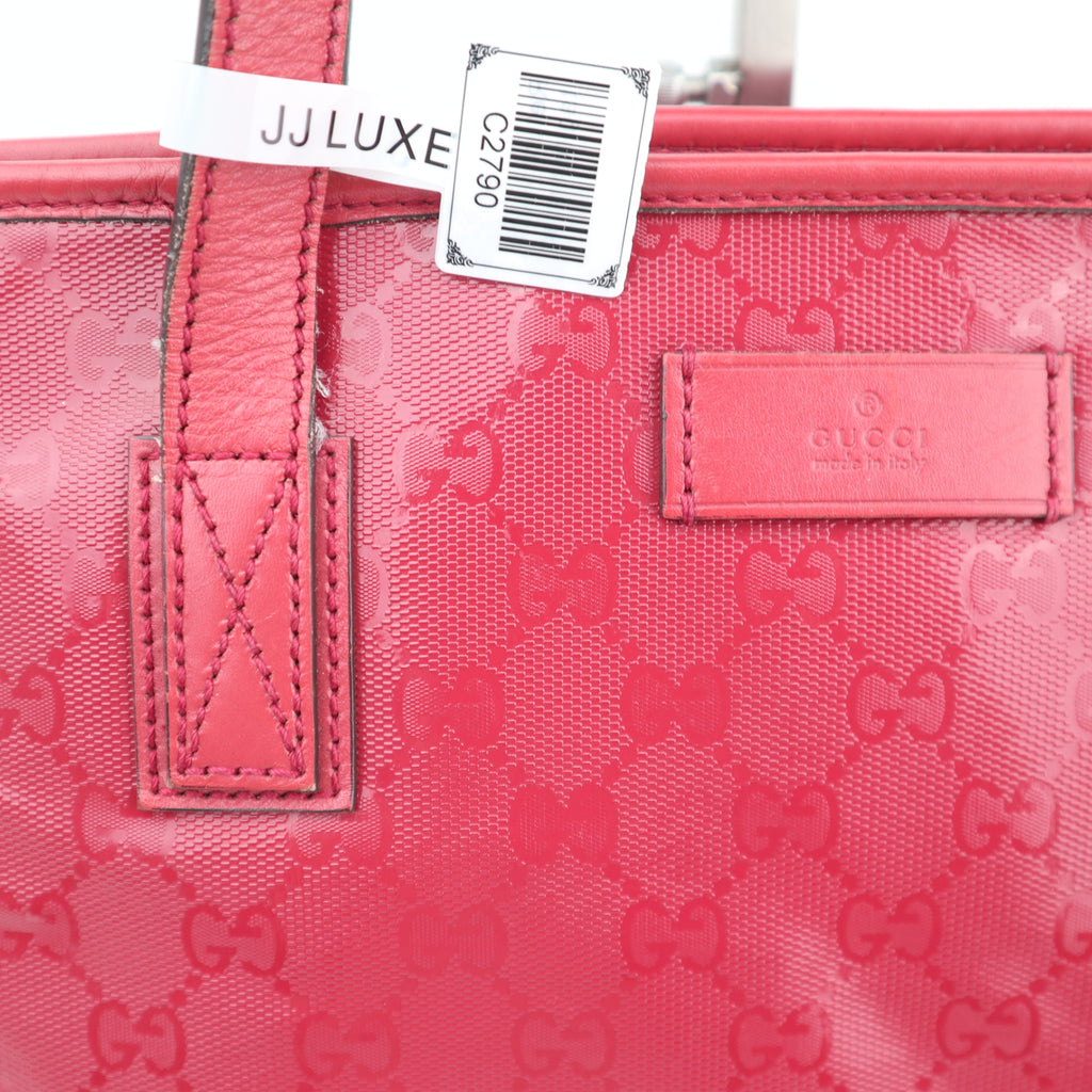 C2790 Gucci Tote Bag GG Imprimé PVC Medium Red | Pre-Owned Very Good Red Coated PVC/GG, GG Imprimé