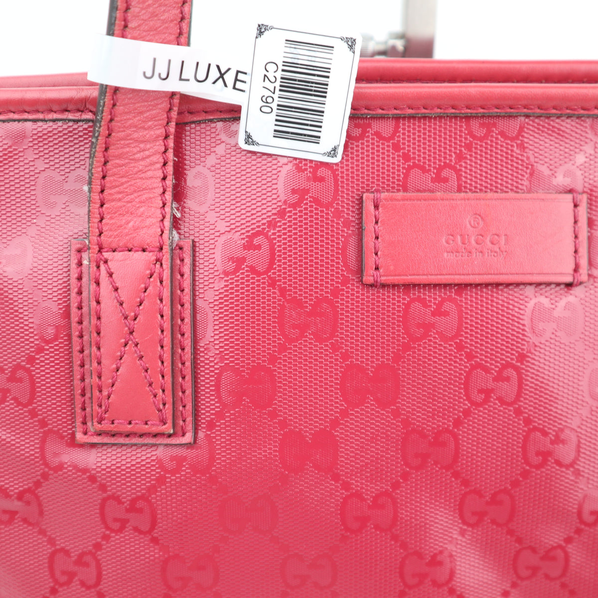 C2790 Gucci Tote Bag GG Imprimé PVC Medium Red | Pre-Owned Very Good Red Coated PVC/GG, GG Imprimé