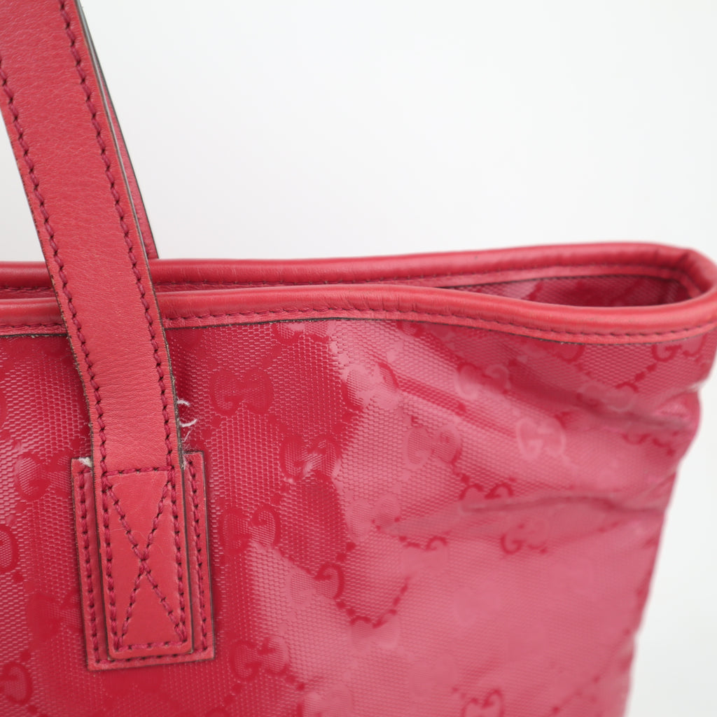 C2790 Gucci Tote Bag GG Imprimé PVC Medium Red | Pre-Owned Very Good Red Coated PVC/GG, GG Imprimé