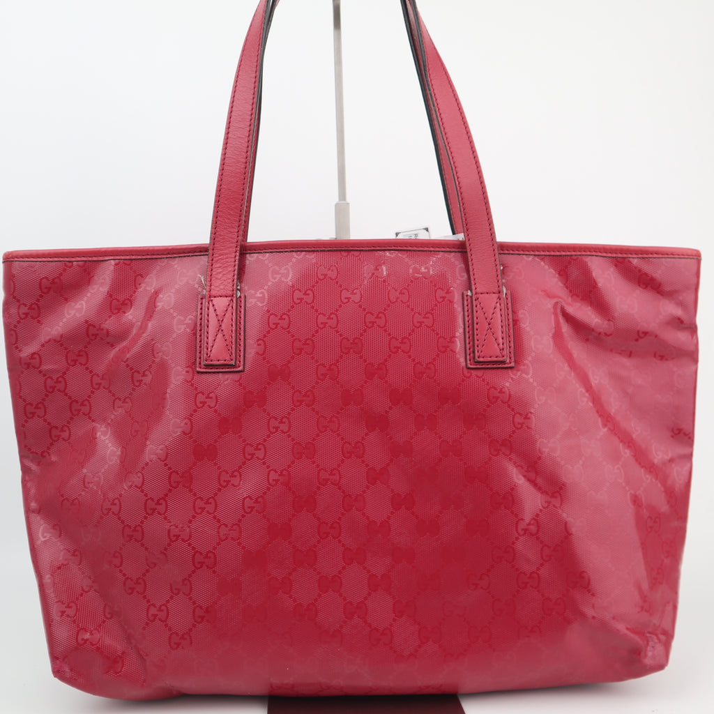 C2790 Gucci Tote Bag GG Imprimé PVC Medium Red | Pre-Owned Very Good Red Coated PVC/GG, GG Imprimé