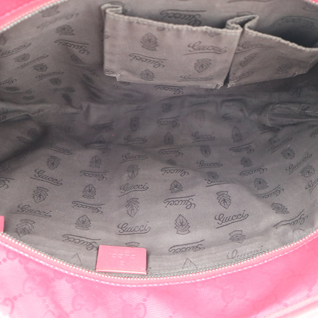 C2790 Gucci Tote Bag GG Imprimé PVC Medium Red | Pre-Owned Very Good Red Coated PVC/GG, GG Imprimé