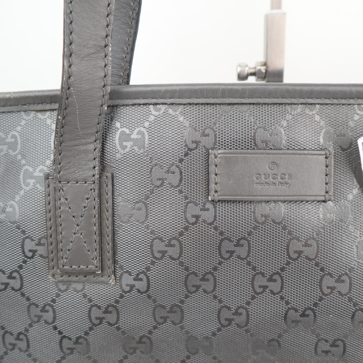 C2791 Gucci Tote Bag GG Imprimé PVC Large Grey | Pre-Owned Very Good Grey Coated PVC/GG, GG Imprimé