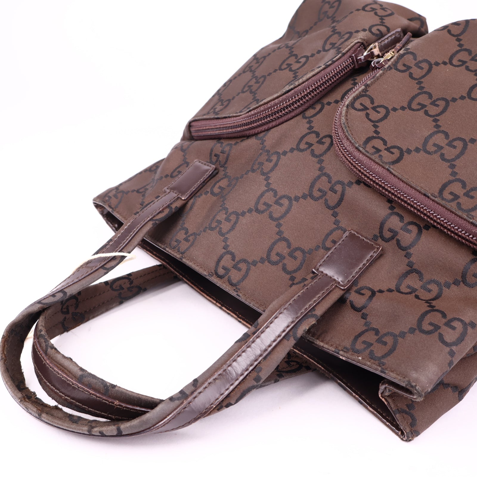 J3535 Gucci Guccissima Brown Nylon Metallic Mini Tote- Pre Owned