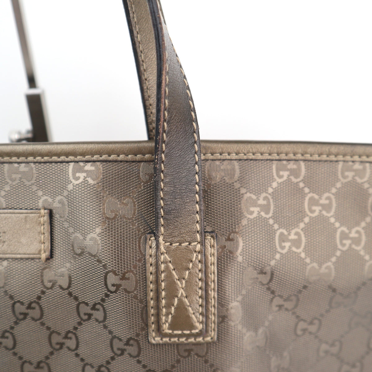 C2793 Gucci Tote Bag GG Imprimé PVC Large Bronze | Pre-Owned Very Good Bronze Coated PVC/GG, GG Imprimé