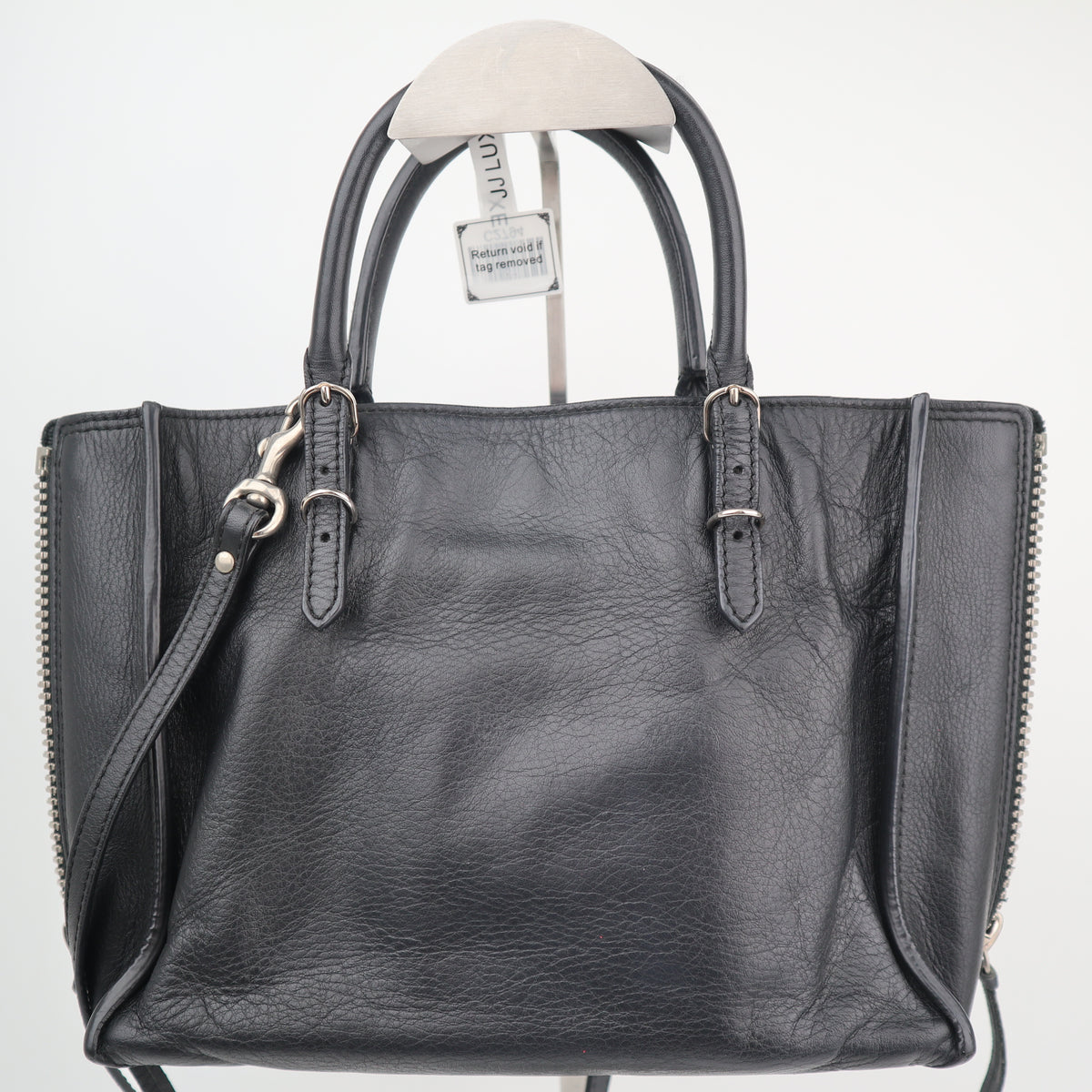 C2794 Balenciaga Tote Bag Balenciaga Papier A6 Zip Around e Black | Pre-Owned Very Good Black Leather