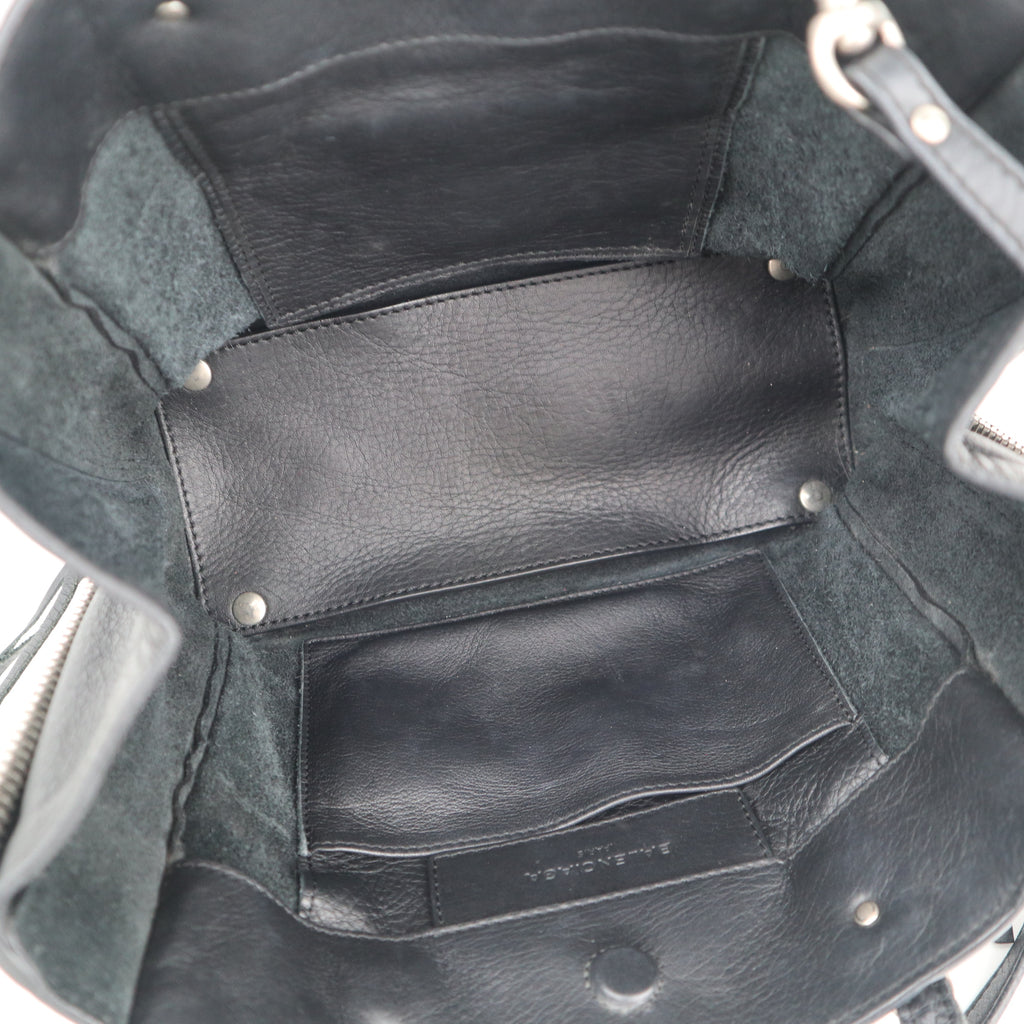 C2794 Balenciaga Tote Bag Balenciaga Papier A6 Zip Around e Black | Pre-Owned Very Good Black Leather