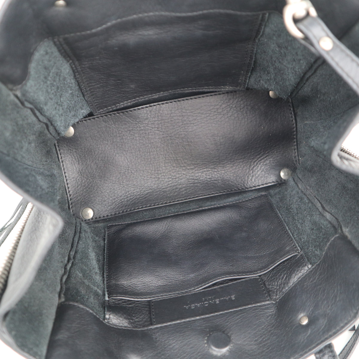 C2794 Balenciaga Tote Bag Balenciaga Papier A6 Zip Around e Black | Pre-Owned Very Good Black Leather
