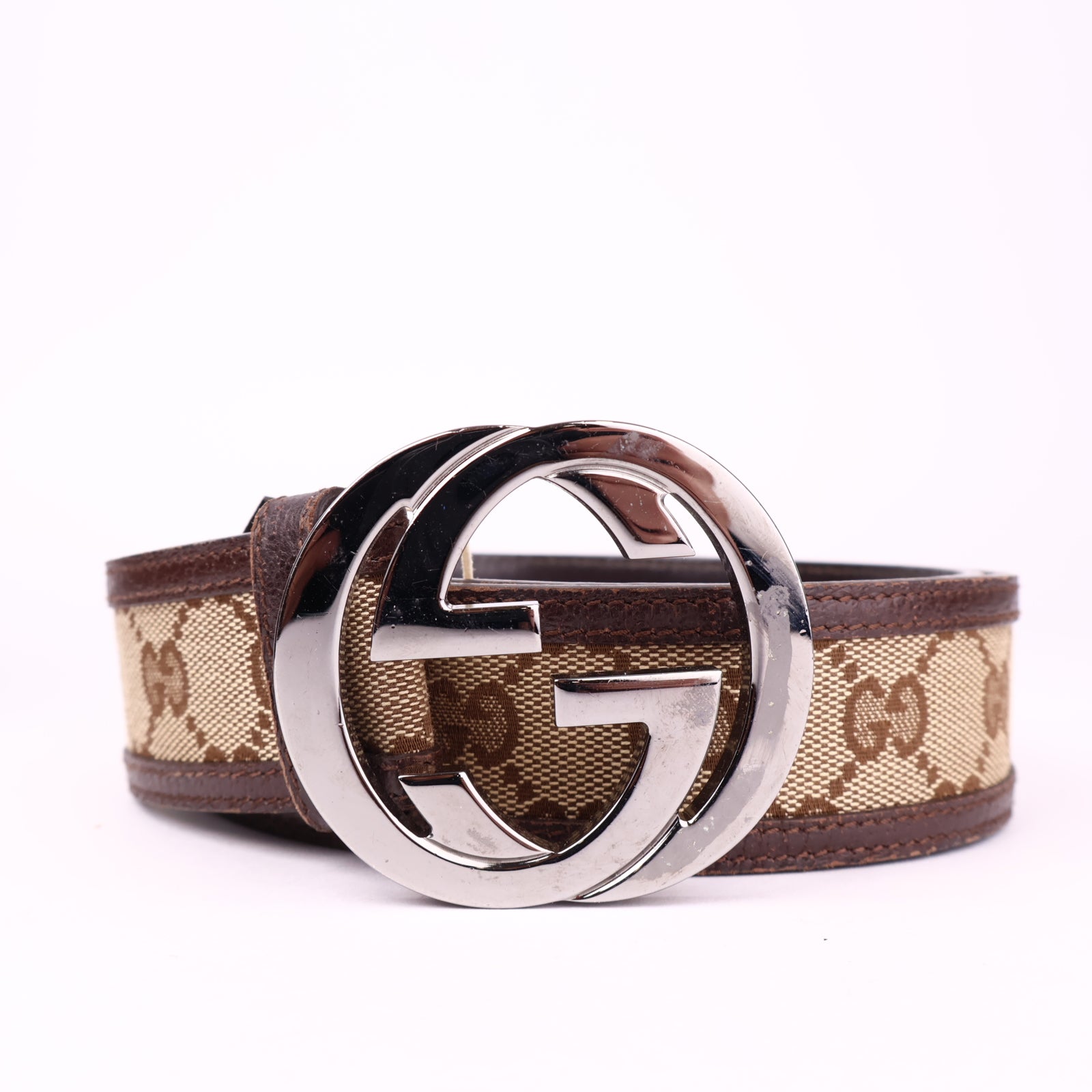 J3525 Gucci GG Canvas Interlocking G 85cm Belt- Pre Owned
