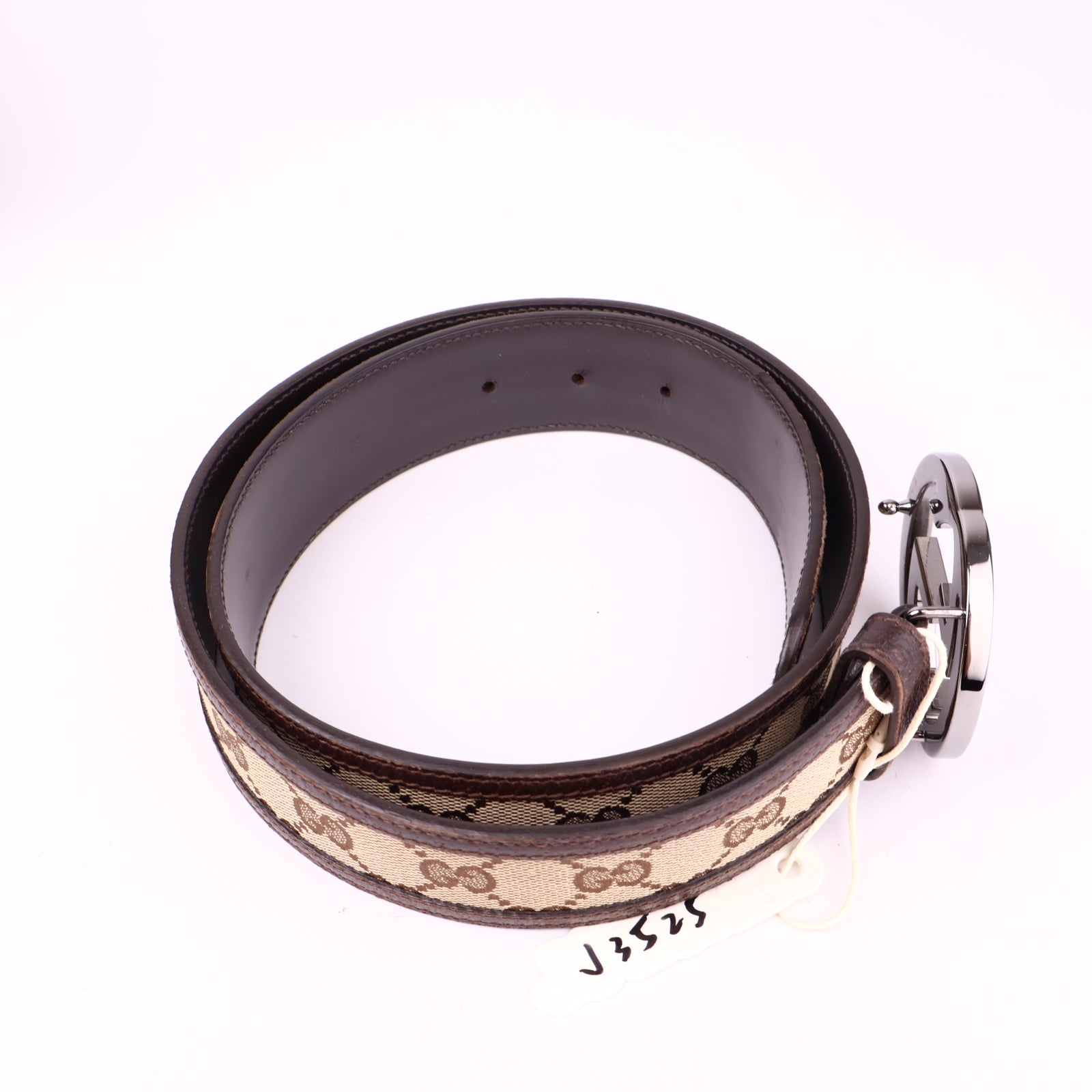 J3525 Gucci GG Canvas Interlocking G 85cm Belt- Pre Owned