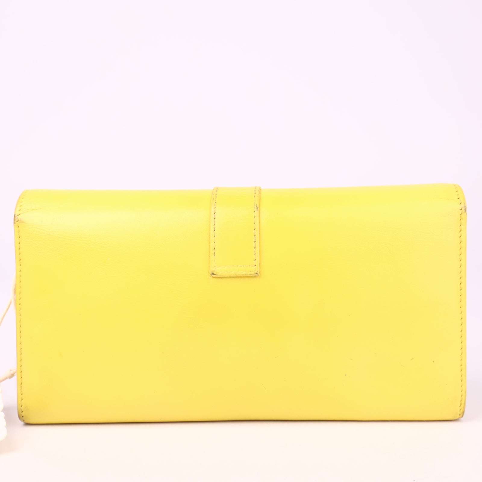 J3524 Yves Saint Laurent Yellow Calfskin Leather Ligne Y Clutch- Pre Owned