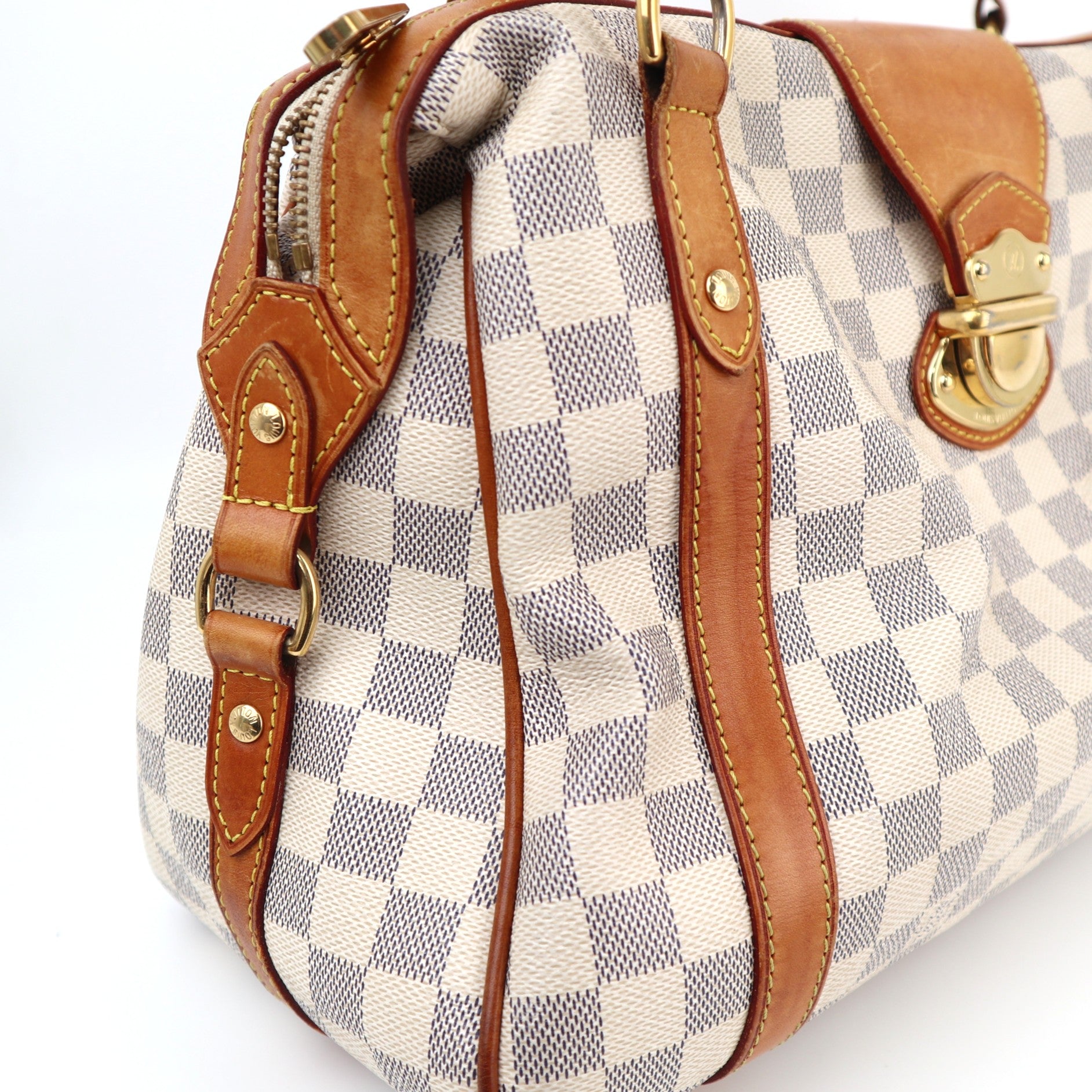 Louis Vuitton Damier Azur Stresa PM Shoulder Bag C1846 | Pre-Owned Very Good White / Blue Damier Azur Canvas
