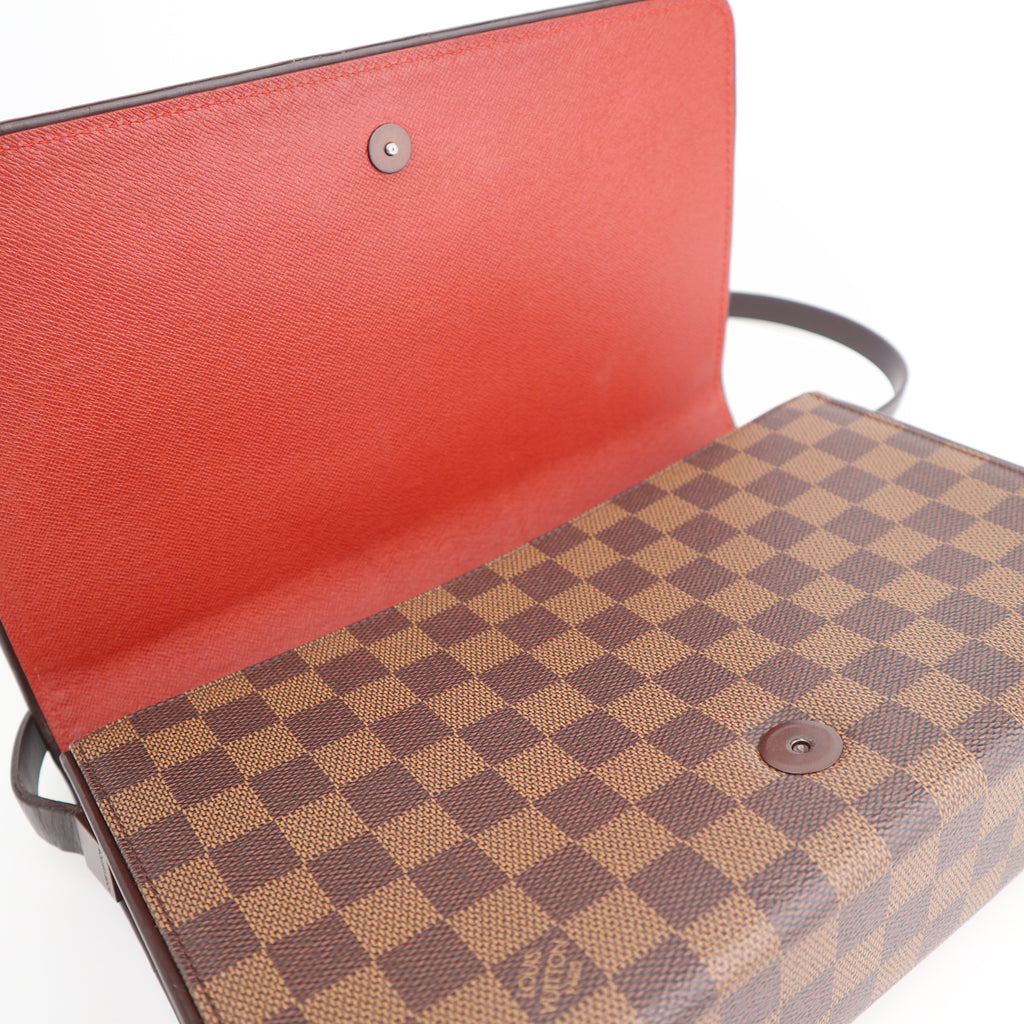 C2798 Louis Vuitton Shoulder Bag Damier Ebene Tribeca Long | Pre-Owned Excellent Brown Canvas/Damier Ebene