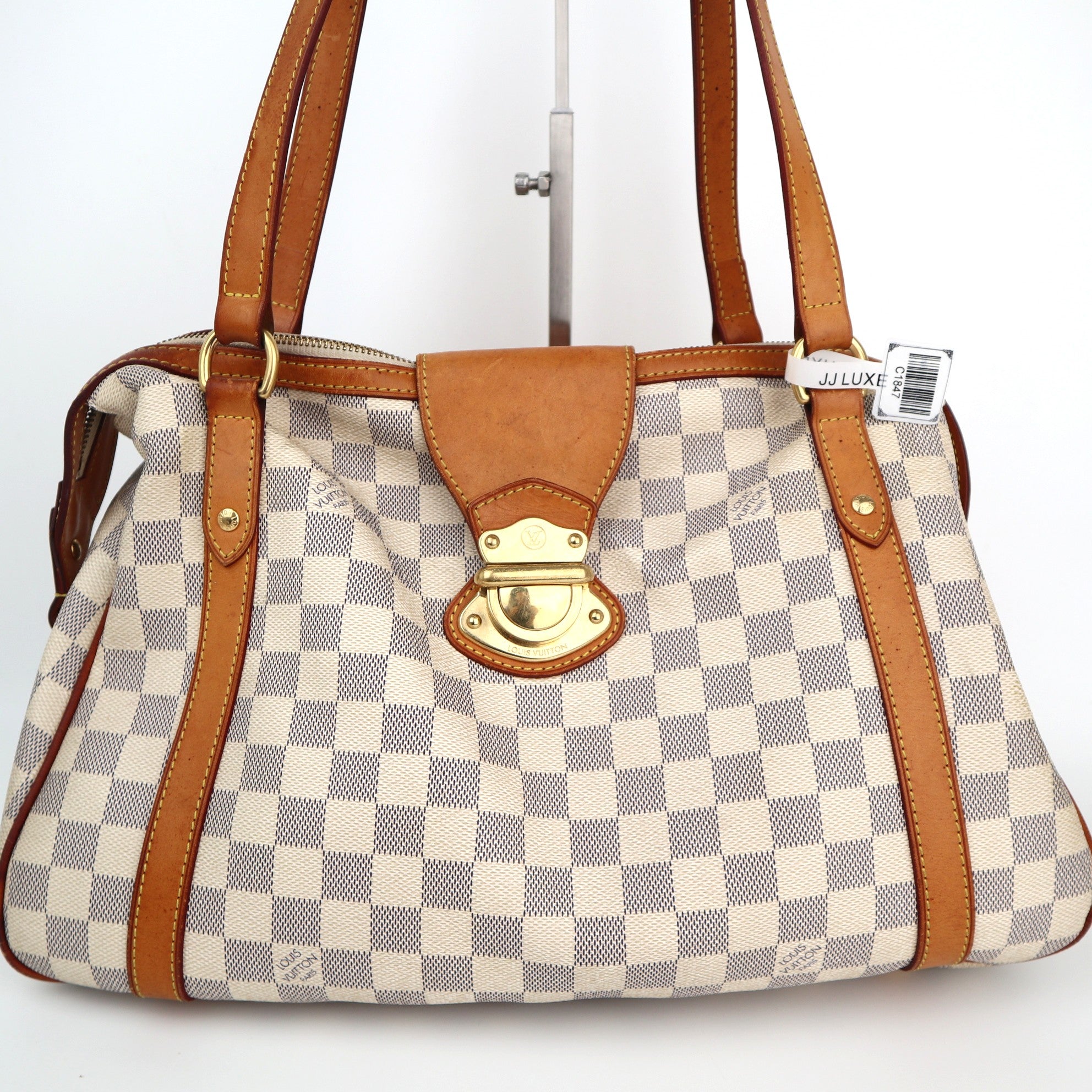 Louis Vuitton Damier Azur Stresa PM Shoulder Bag C1847 | Pre-Owned Very Good White / Blue Damier Azur Canvas