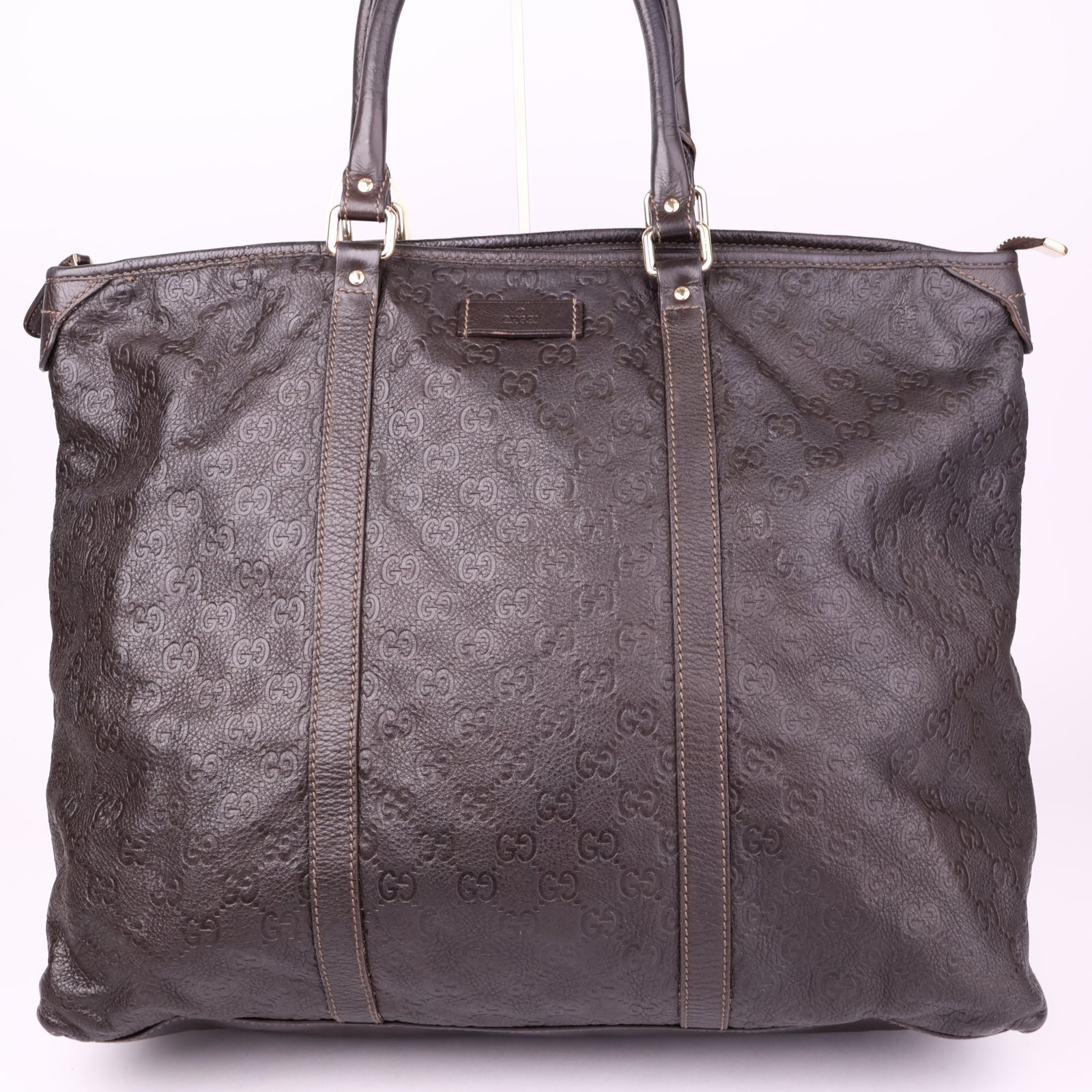 J3559 Gucci Joy Zip Top Guccissima Leather Medium Tote- Pre Owned