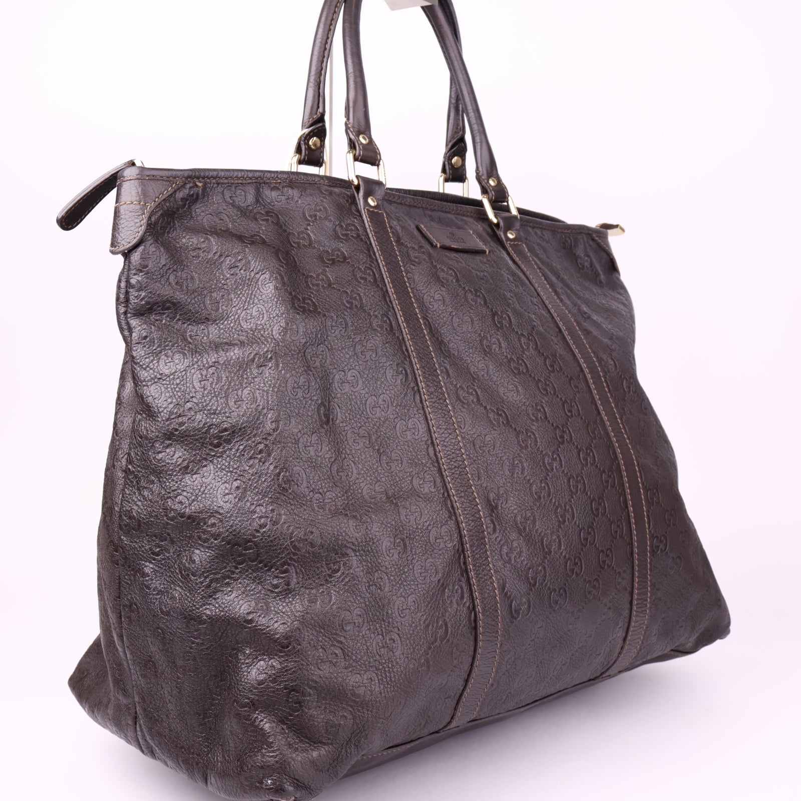 J3559 Gucci Joy Zip Top Guccissima Leather Medium Tote- Pre Owned