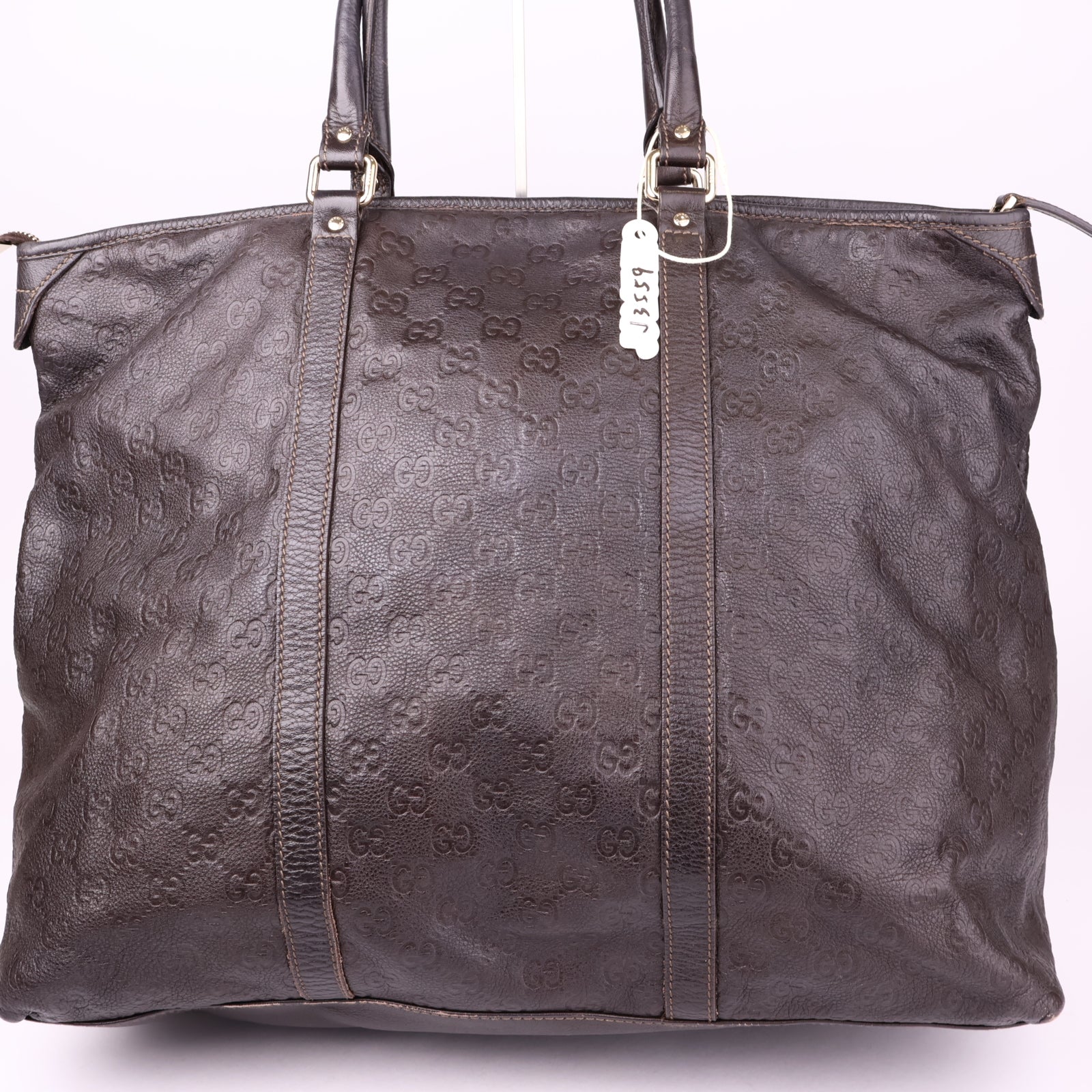 J3559 Gucci Joy Zip Top Guccissima Leather Medium Tote- Pre Owned
