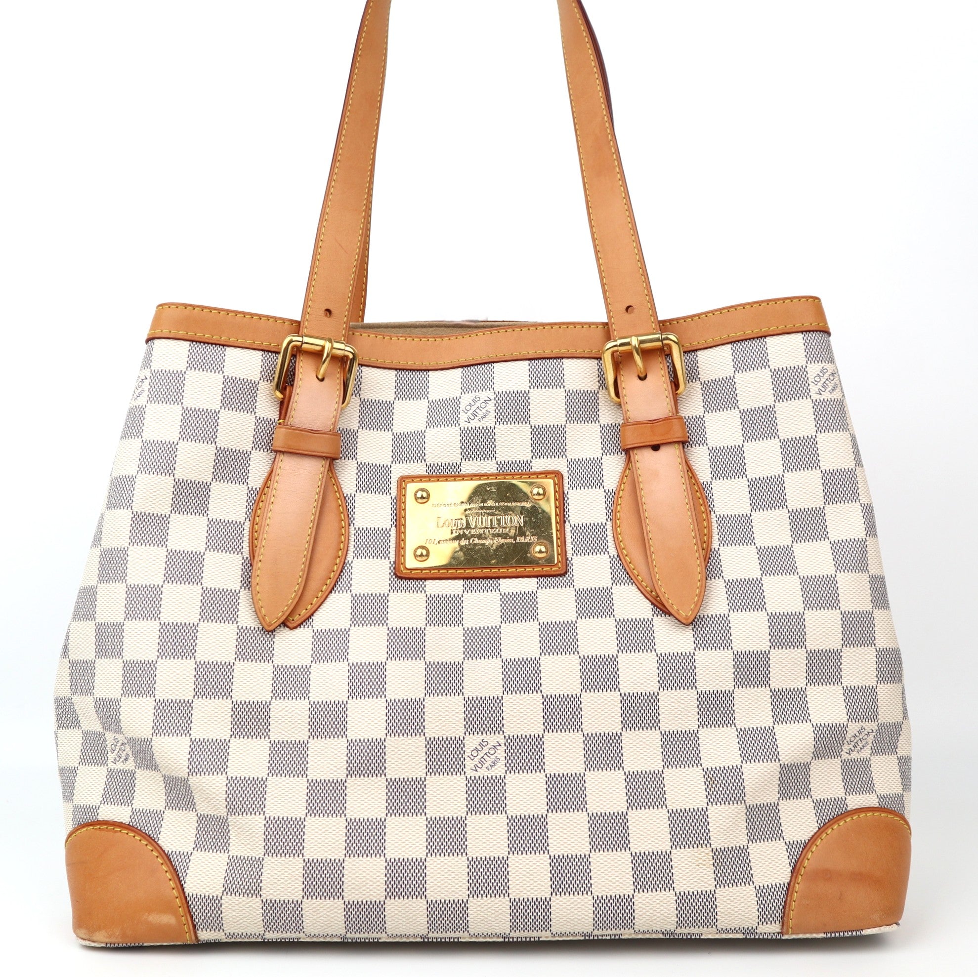 C1283  Louis Vuitton Damier Azur Hampstead MM-Pre Owned