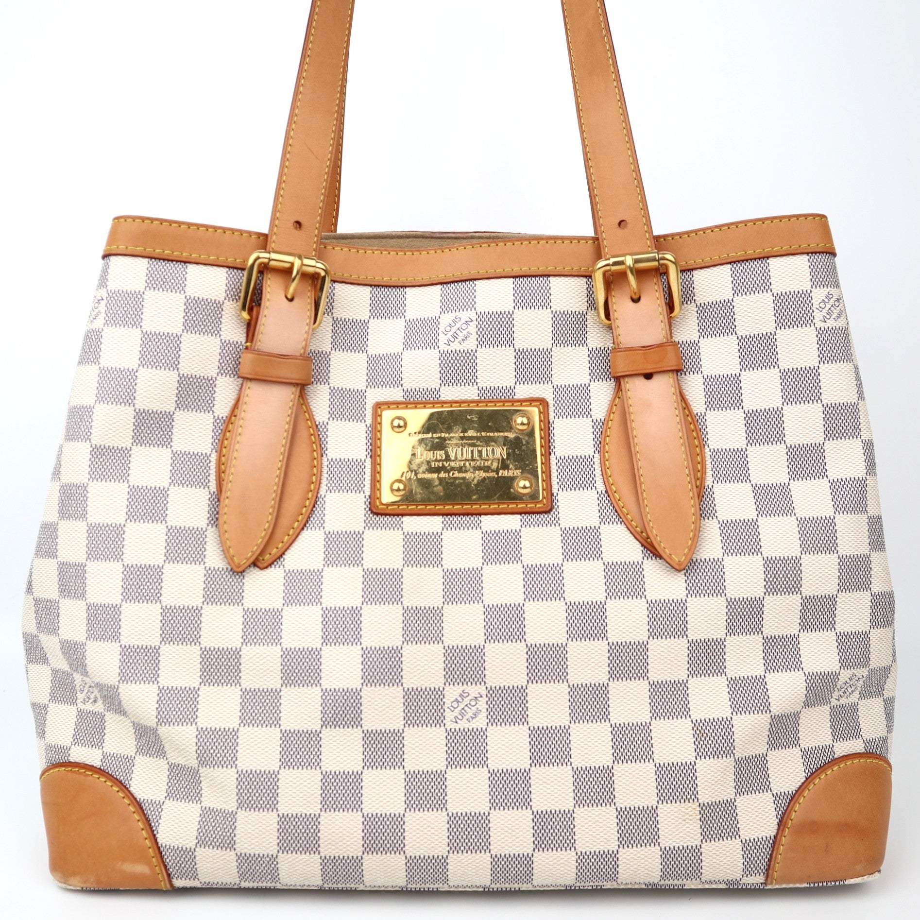 C1283  Louis Vuitton Damier Azur Hampstead MM-Pre Owned