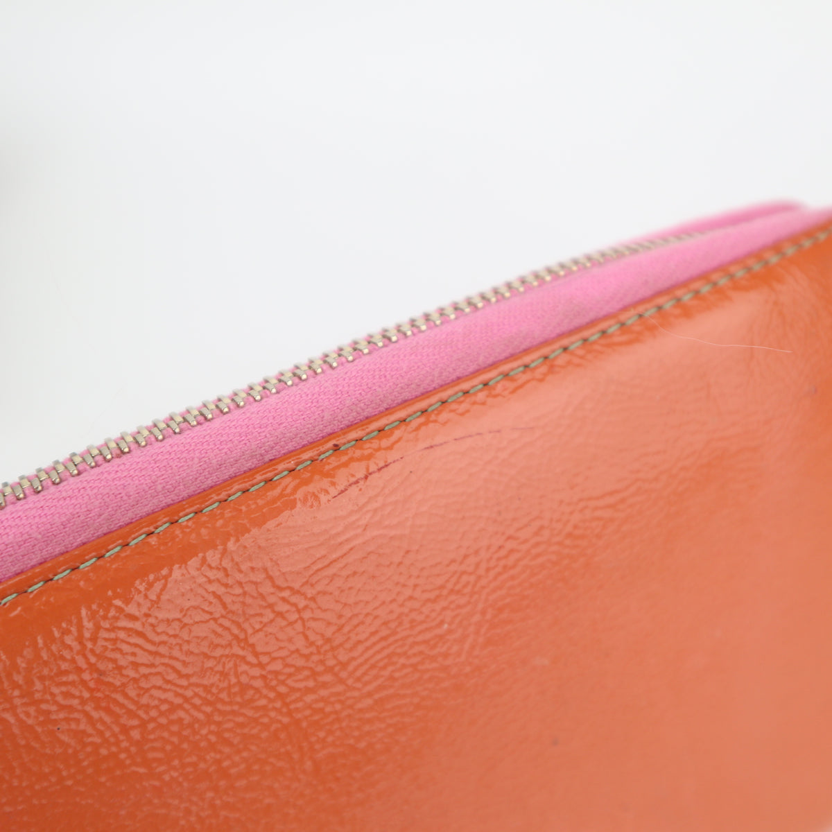 C2810# Saint Laurent Wallet Embroidered Logo Zip Around Long Wallet | Pre-Owned Very Good Red Embroidered Logo Leather