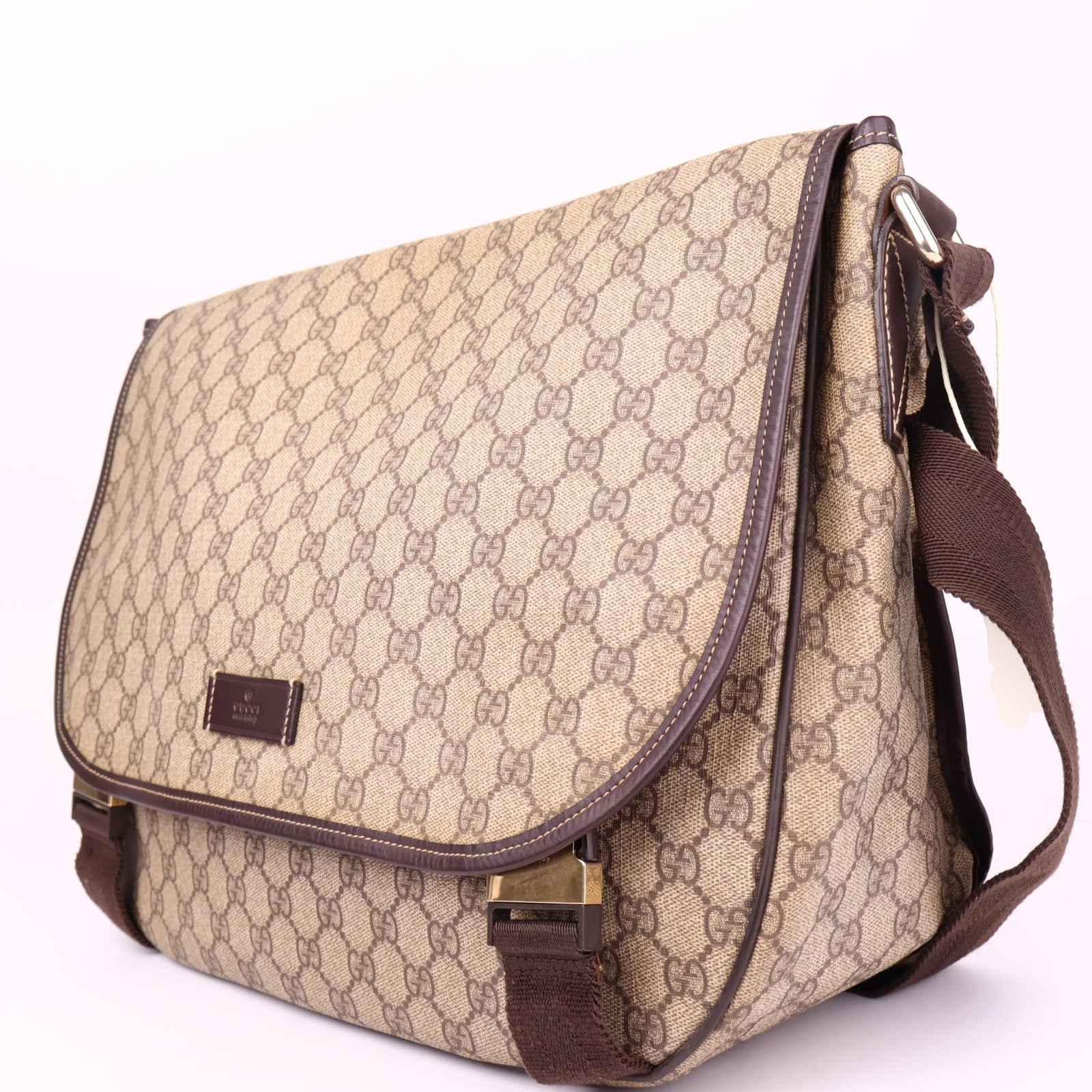 J3545 Gucci Messenger Monogram GG Supreme Beige- Pre Owned