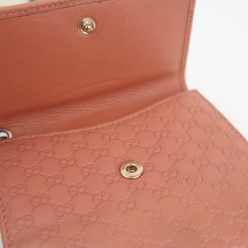 C2813# Gucci Wallet Microguccissima Wallet Pink | Pre-Owned Very Good Pink Guccissima Leather